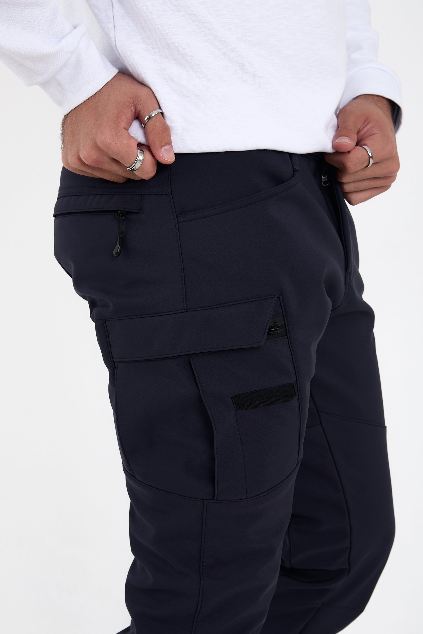 Camp592 Outdoor Tactical Softshell Su & Rüzgara Dayanıklı Kışlık Erkek Taktik Pantolon - LACİVERT