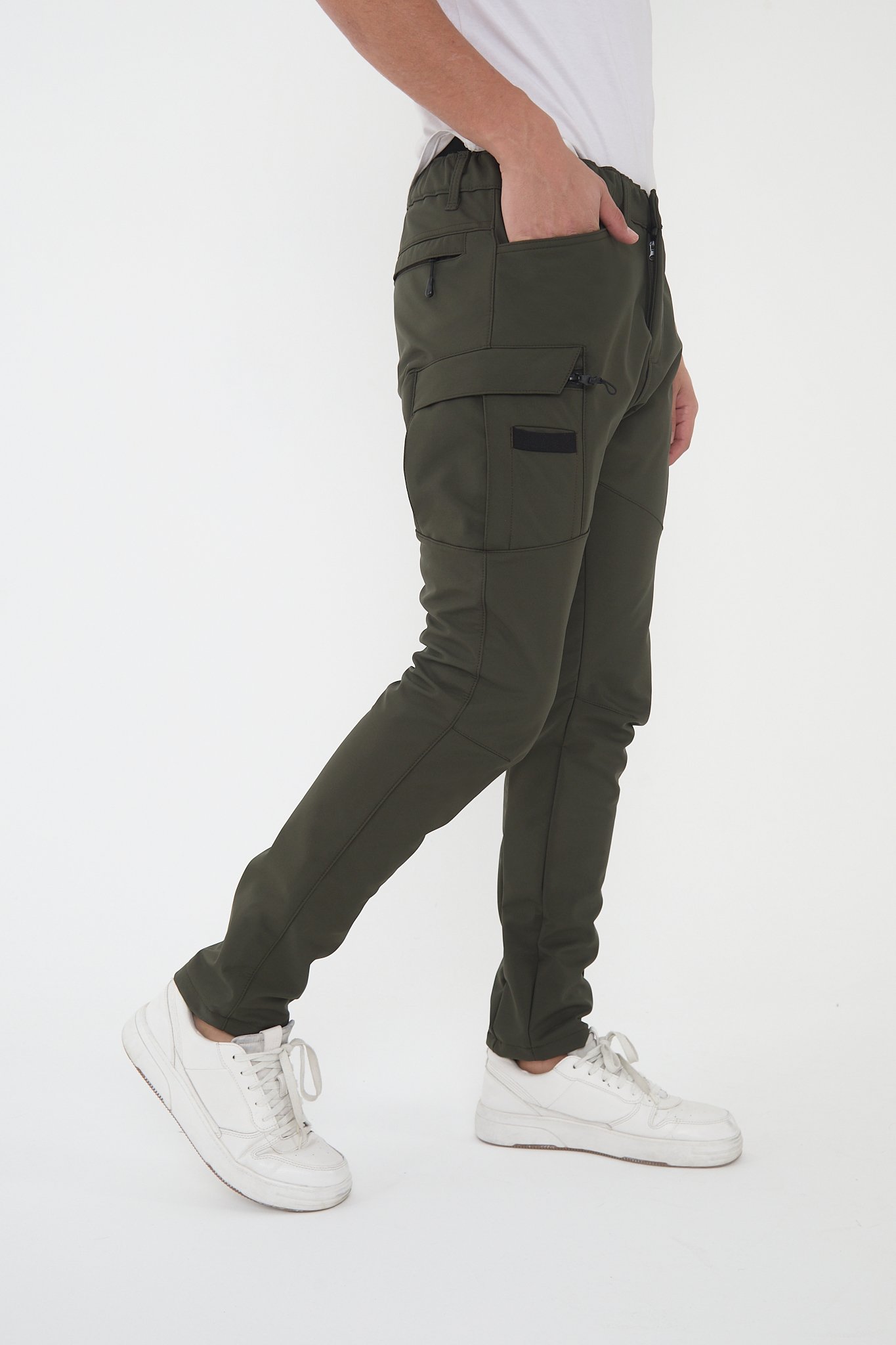 Camp592 Outdoor Tactical Softshell Su & Rüzgara Dayanıklı Kışlık Erkek Taktik Pantolon - HAKİ