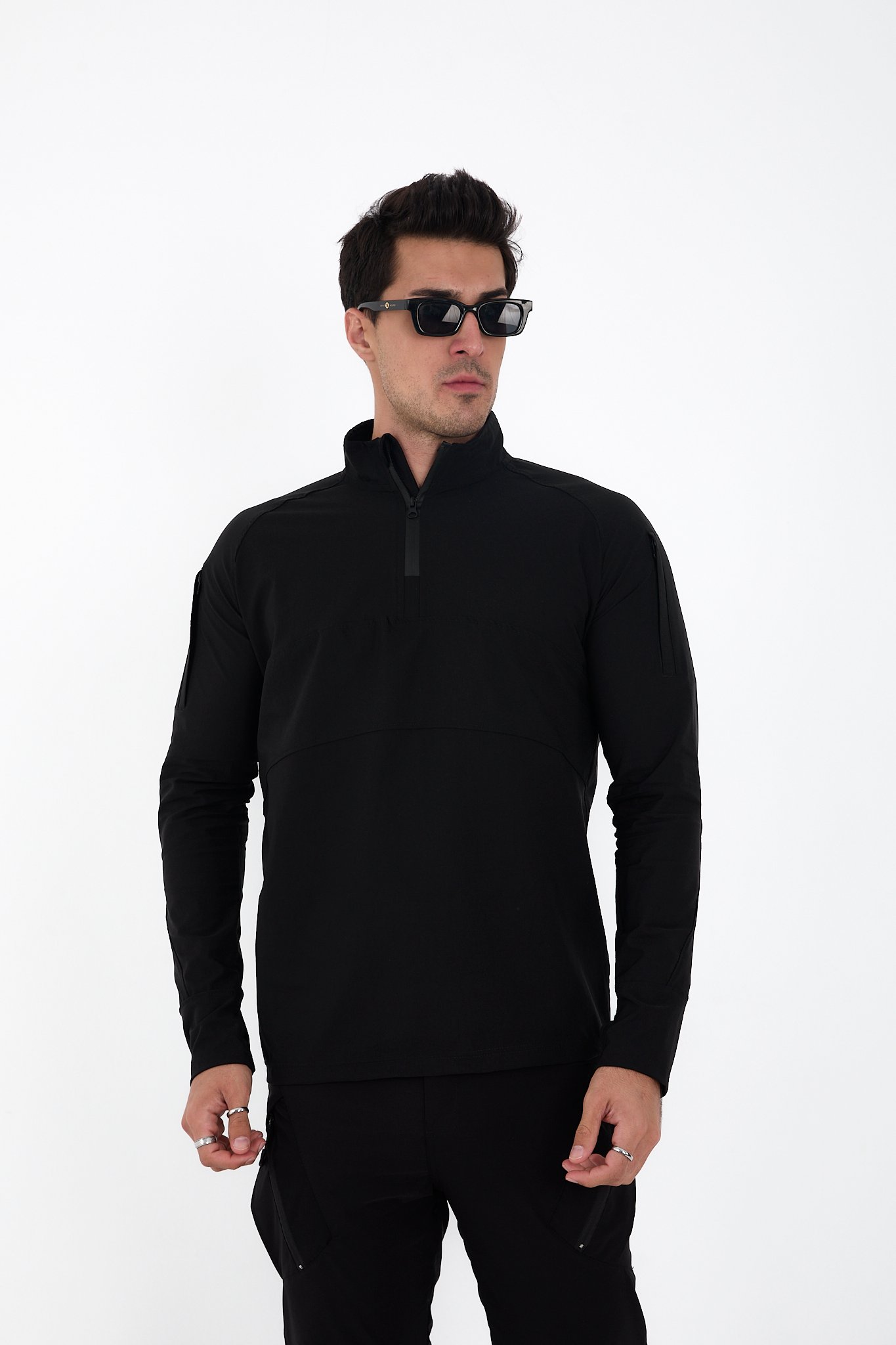 Camp136 Outdoor Tactical Su iticili Erkek Taktik Sweatshirt - SİYAH