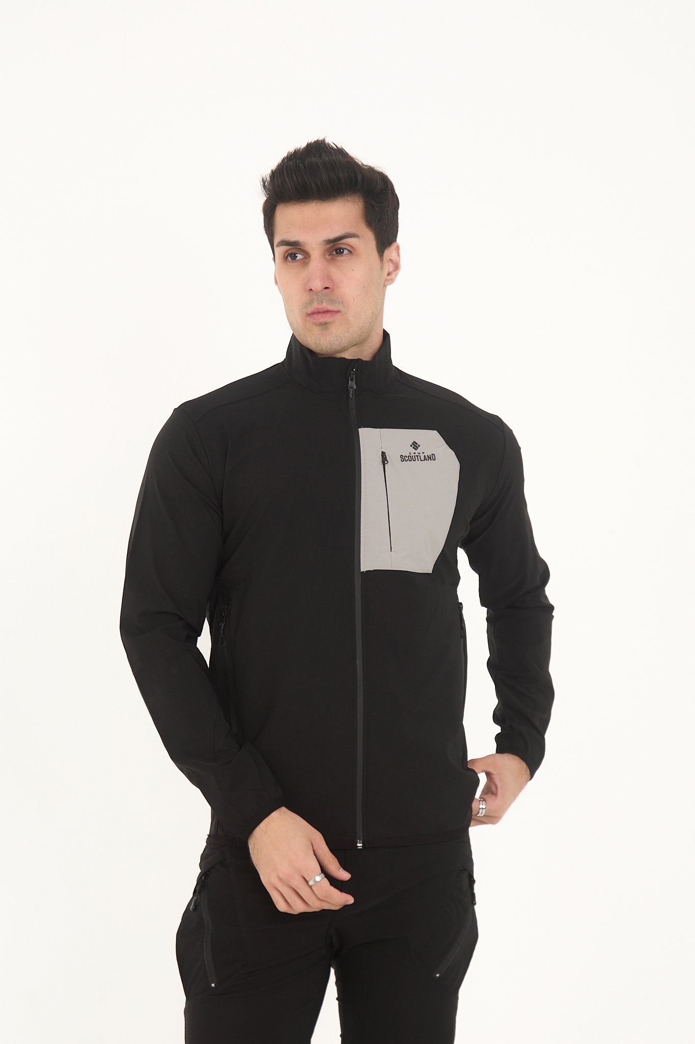 Camp255 / TK35 Outdoor Tactical Su iticili Erkek Fermuarlı Taktik Sweatshirt - SİYAH