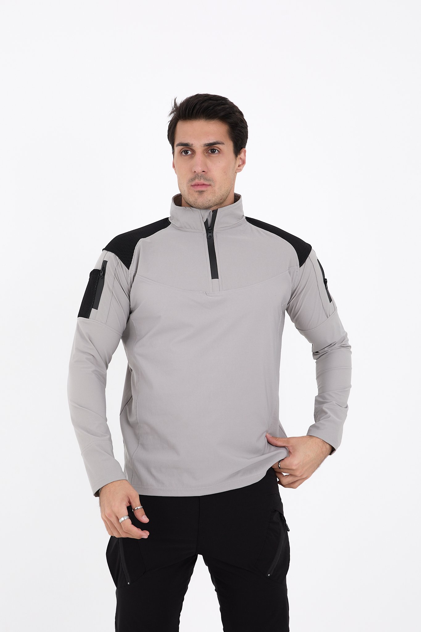 Camp137 Outdoor Sporlikra Erkek Taktik Sweatshirt - TAŞ