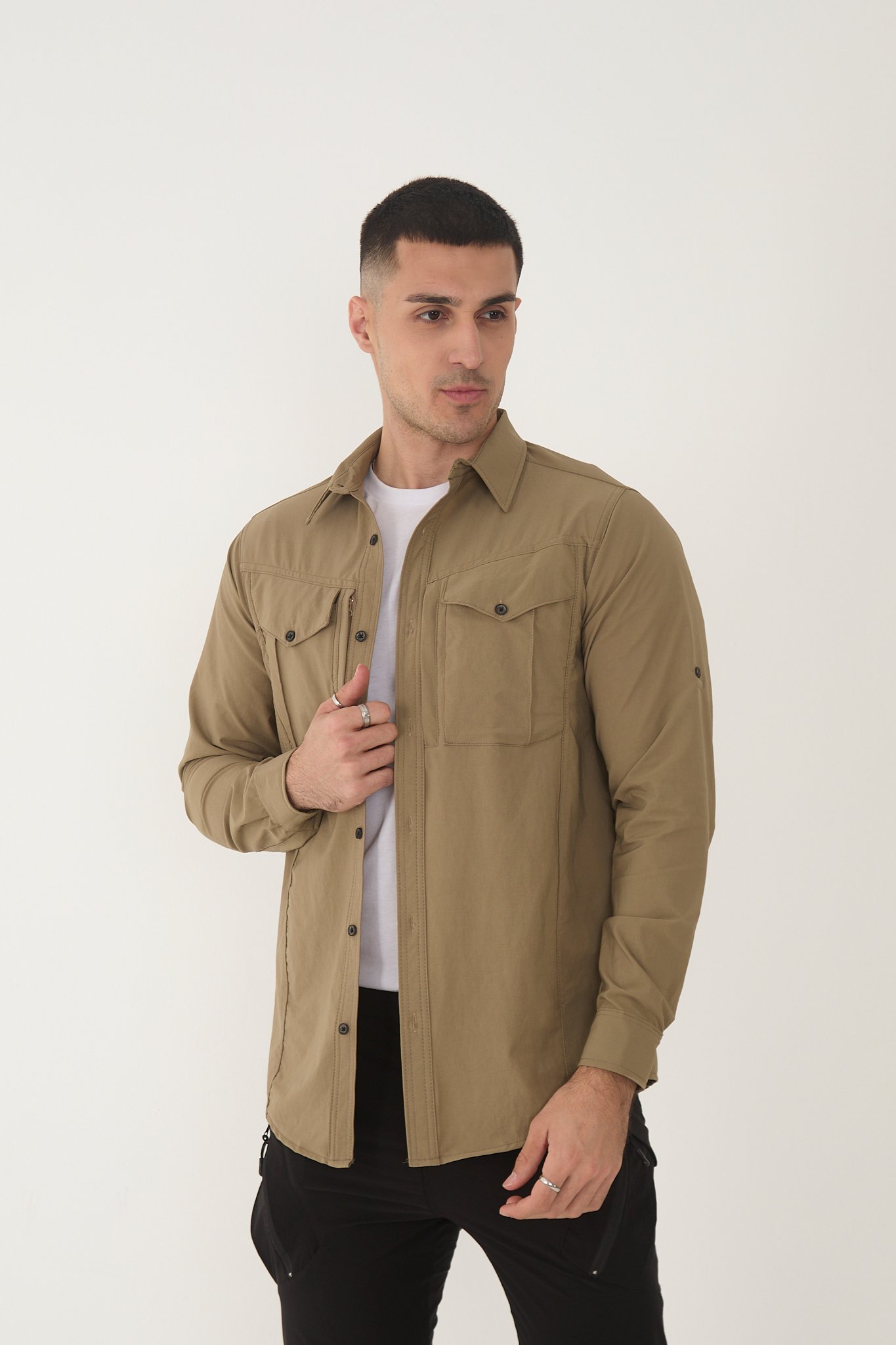 Camp387 / K62 Outdoor Tactical Rahat Ve Kullanışlı Su iticili Erkek Taktik Gömlek - BEJ