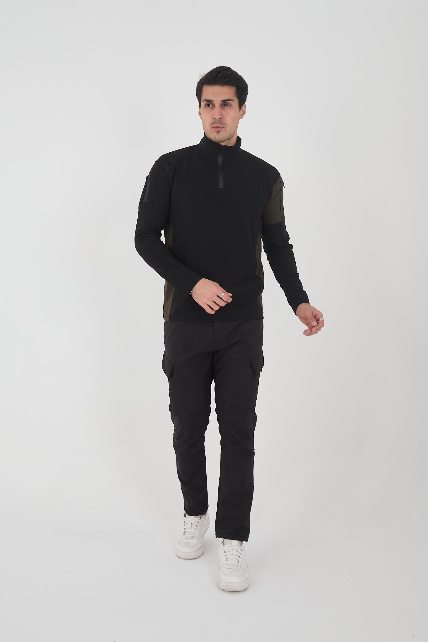 Camp138 Outdoor Tactical Su iticili Erkek Taktik Sweatshirt - Siyah-Haki