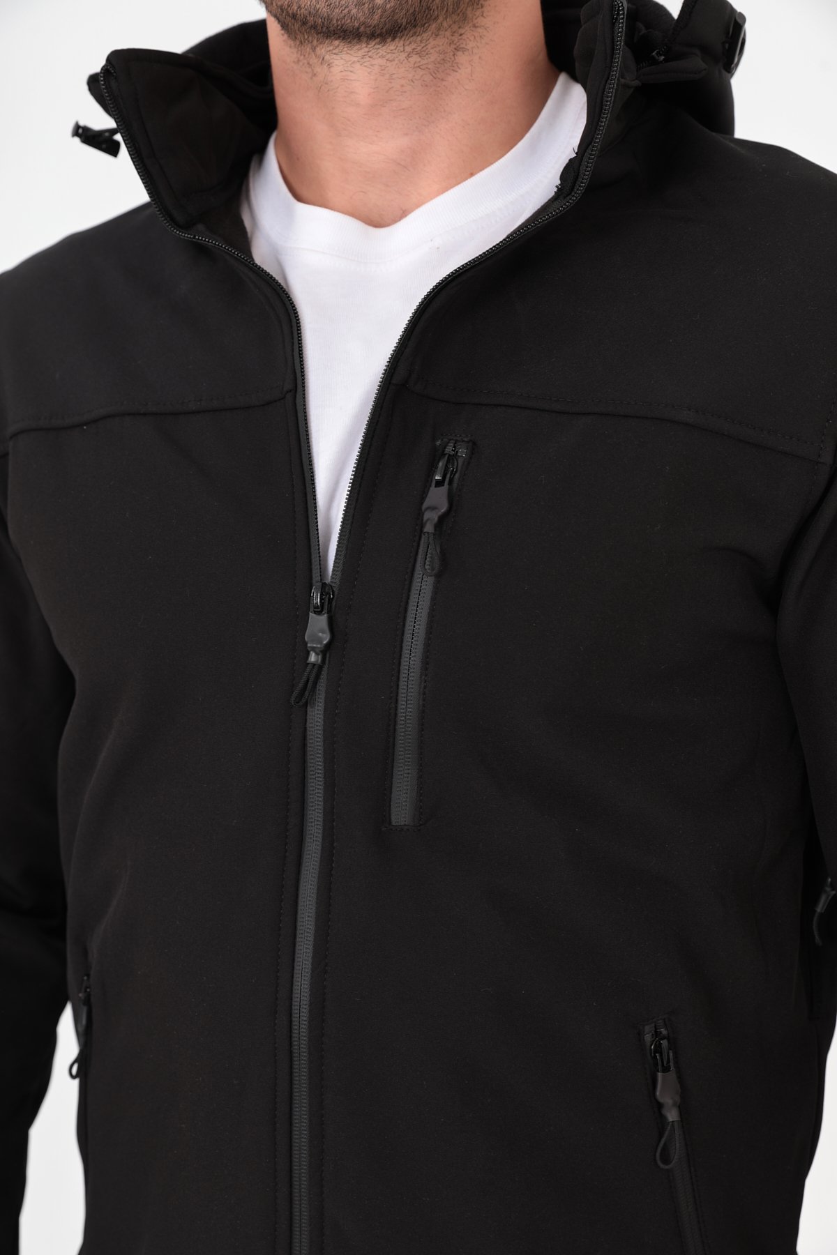Camp457 Outdoor Tactical Softshell Su & Rüzgara Dayanıklı Seyyar Kapüşonlu Erkek Taktik Mont