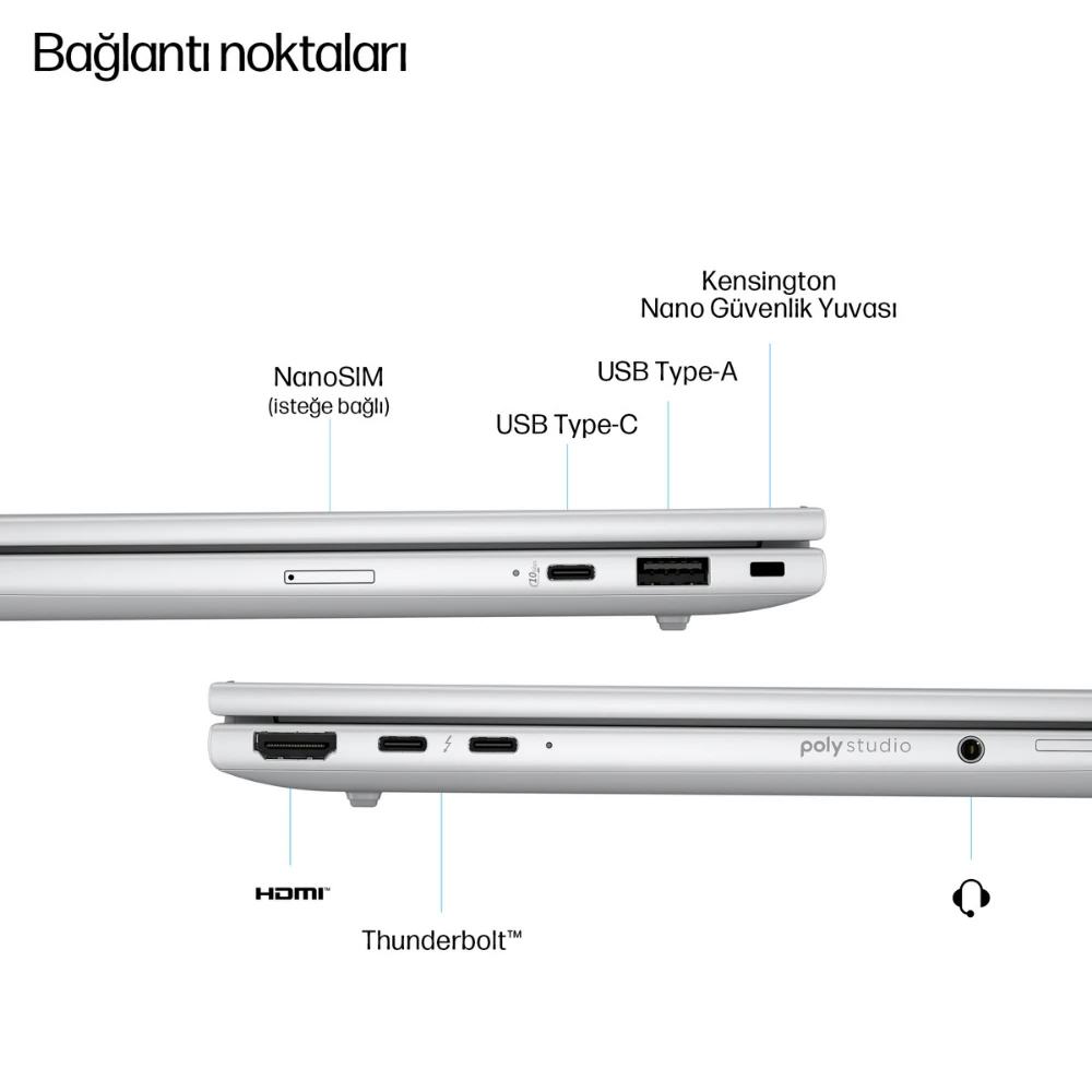 HP Elitebook 8 Ultra 7-255U 16-GBDDR5 2 TBSSD Intel Graphics 16" WUXGA Windows 11 Pro + HMF Sırt Çantası C9FG8ETHMF6