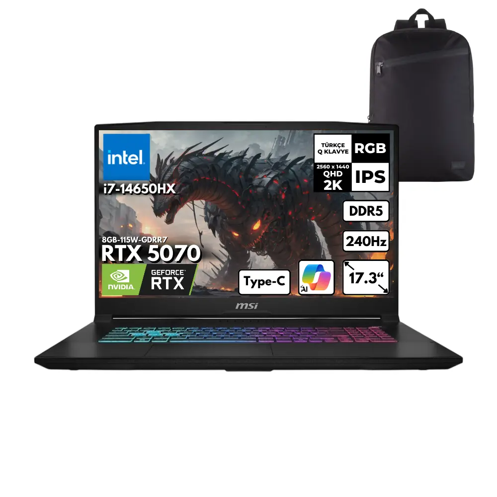 MSI KATANA 17 HX i7-14650HX 32-GBDDR5 1 TBSSD RTX5070 (8GB-115W