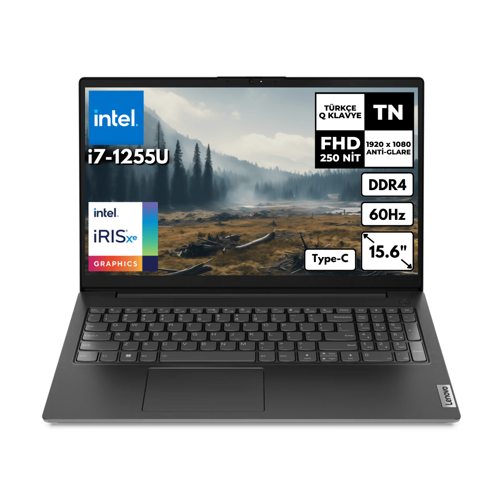 Lenovo V15 G3 i7-1255U 24 GB 512 GBSSD Intel Iris Xe Graphics 15.6" FHD Freedos Notebook 82TT00C6TXHMF11