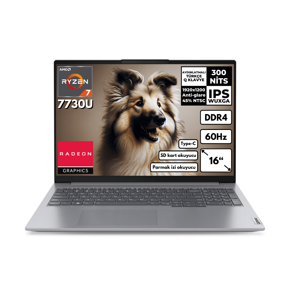 Lenovo ThinkBook 16 G6 R7-7730U 64GB 2 TBSSD Radeon Graphics 16" WUXGA Freedos Notebook 21KK000WTRHMF9