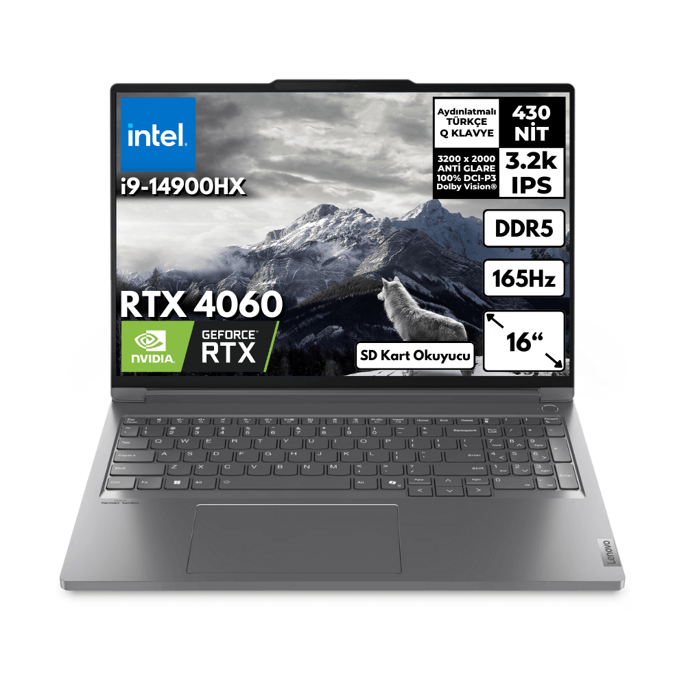Lenovo ThinkBook 16P G5 i9-14900HX 48GB 4 TBSSD RTX4060 (8 GB) 16" 3.2K Freedos Dizüstü Bilgisayar 21N50024TRHMF9