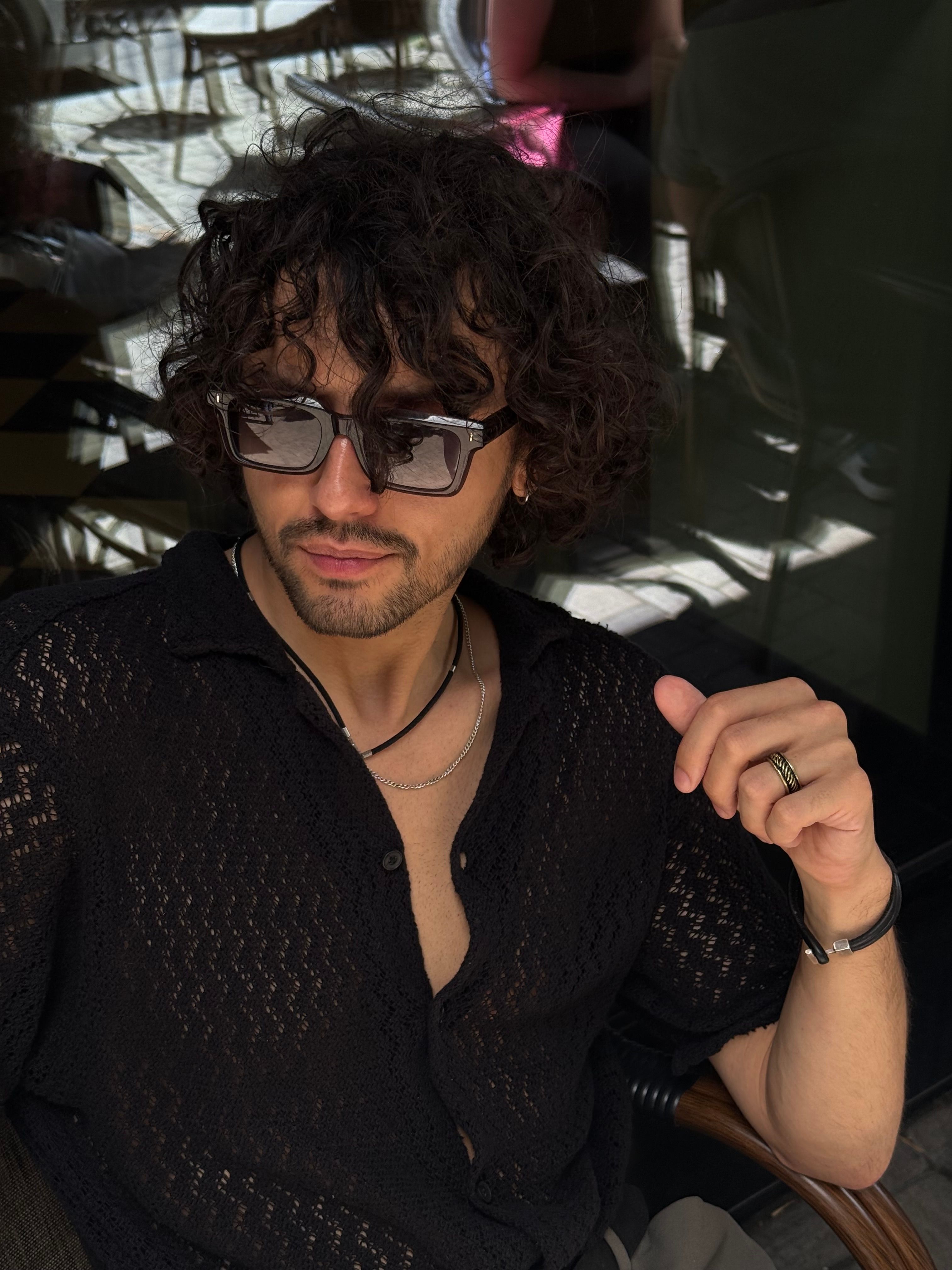ZEYN HAVANA Men Black Gradient UV400 Square Sunglasses