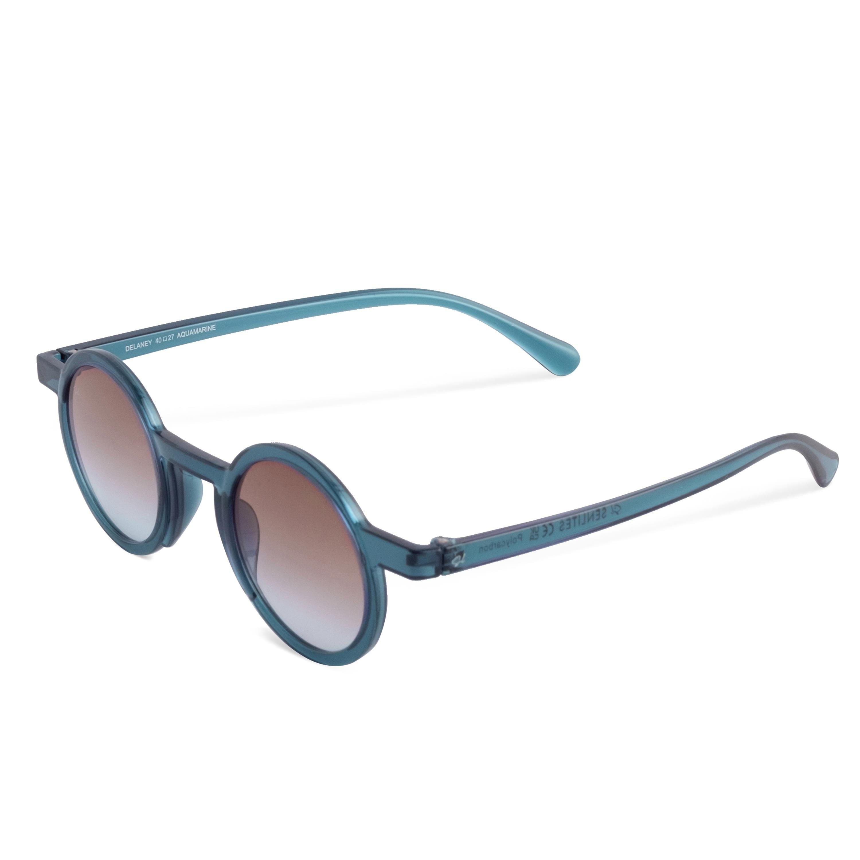 DELANEY AQUAMARINE Unisex Mavi Degrade UV400 Yuvarlak Güneş Gözlüğü