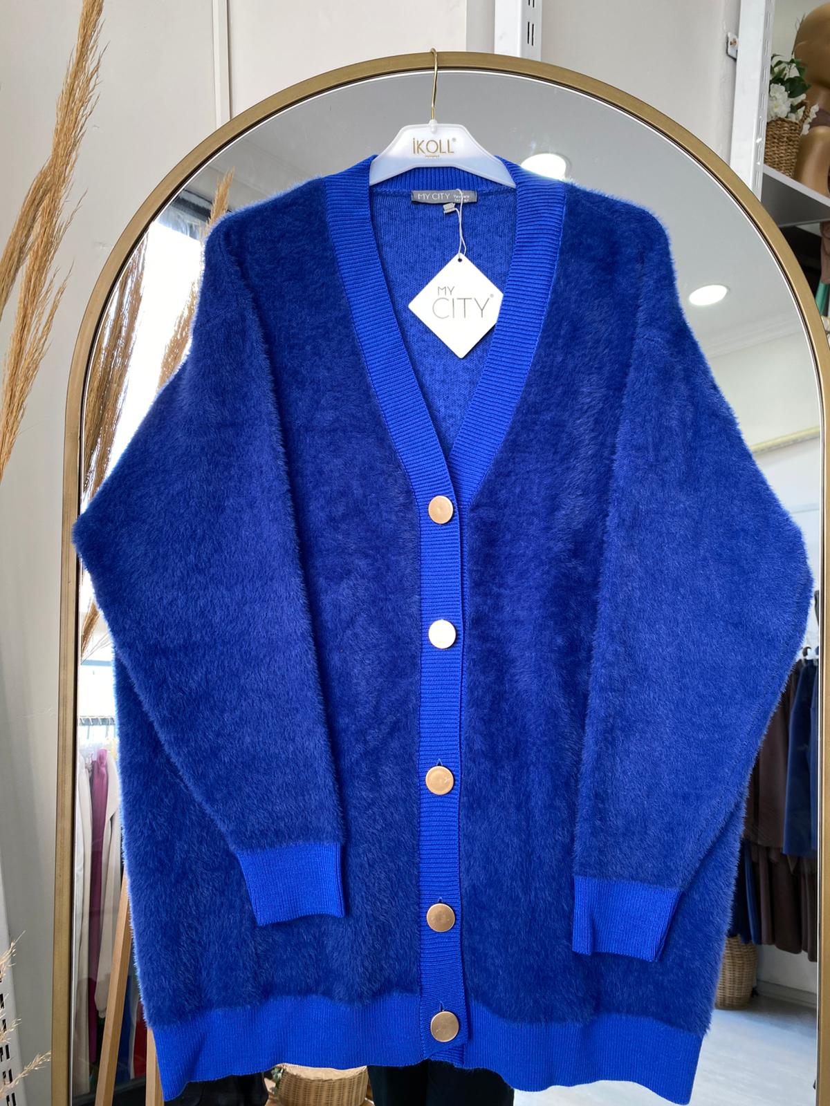 Angora Hırka - saks mavisi