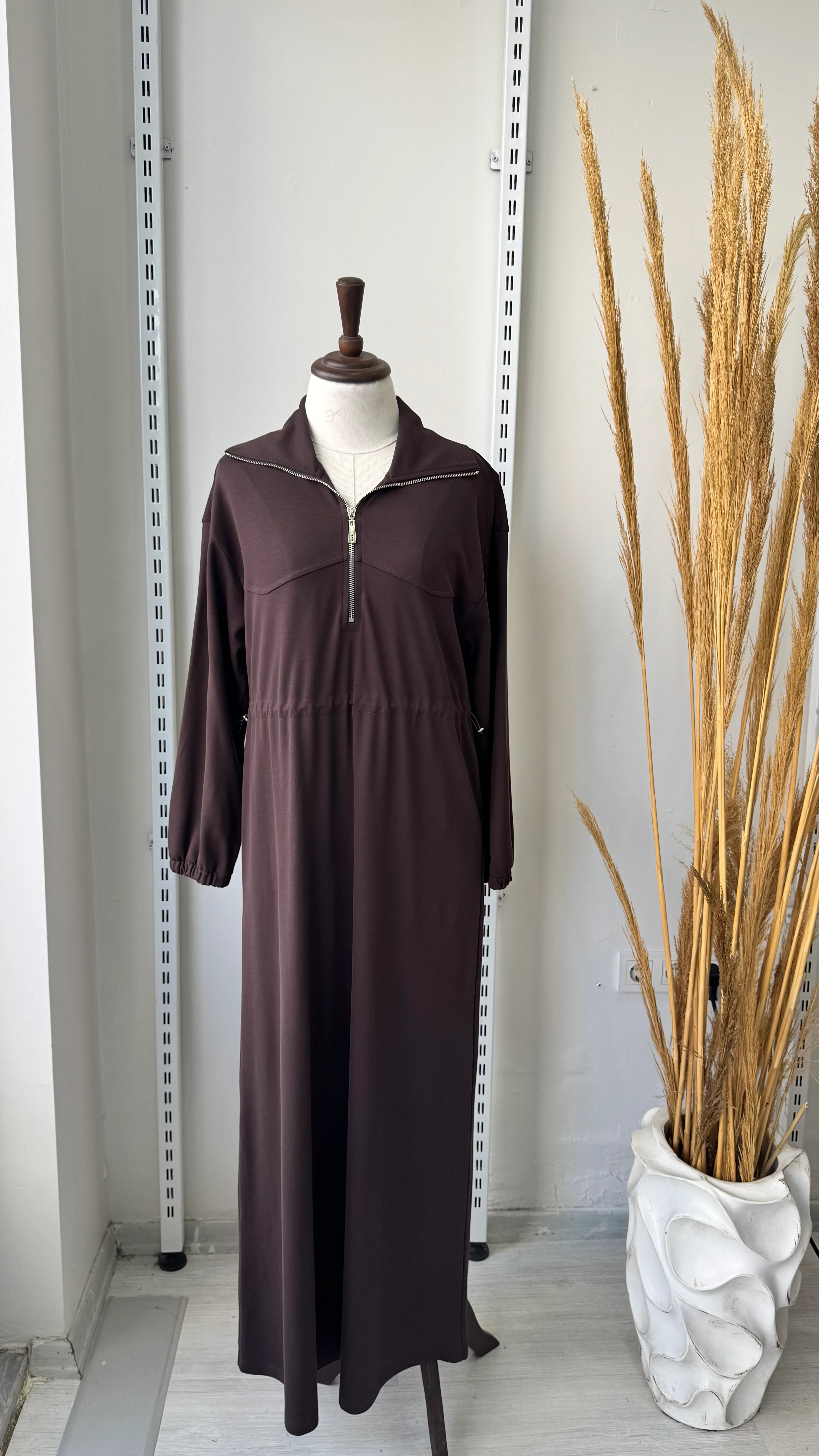 Modal Elbise - Kahverengi