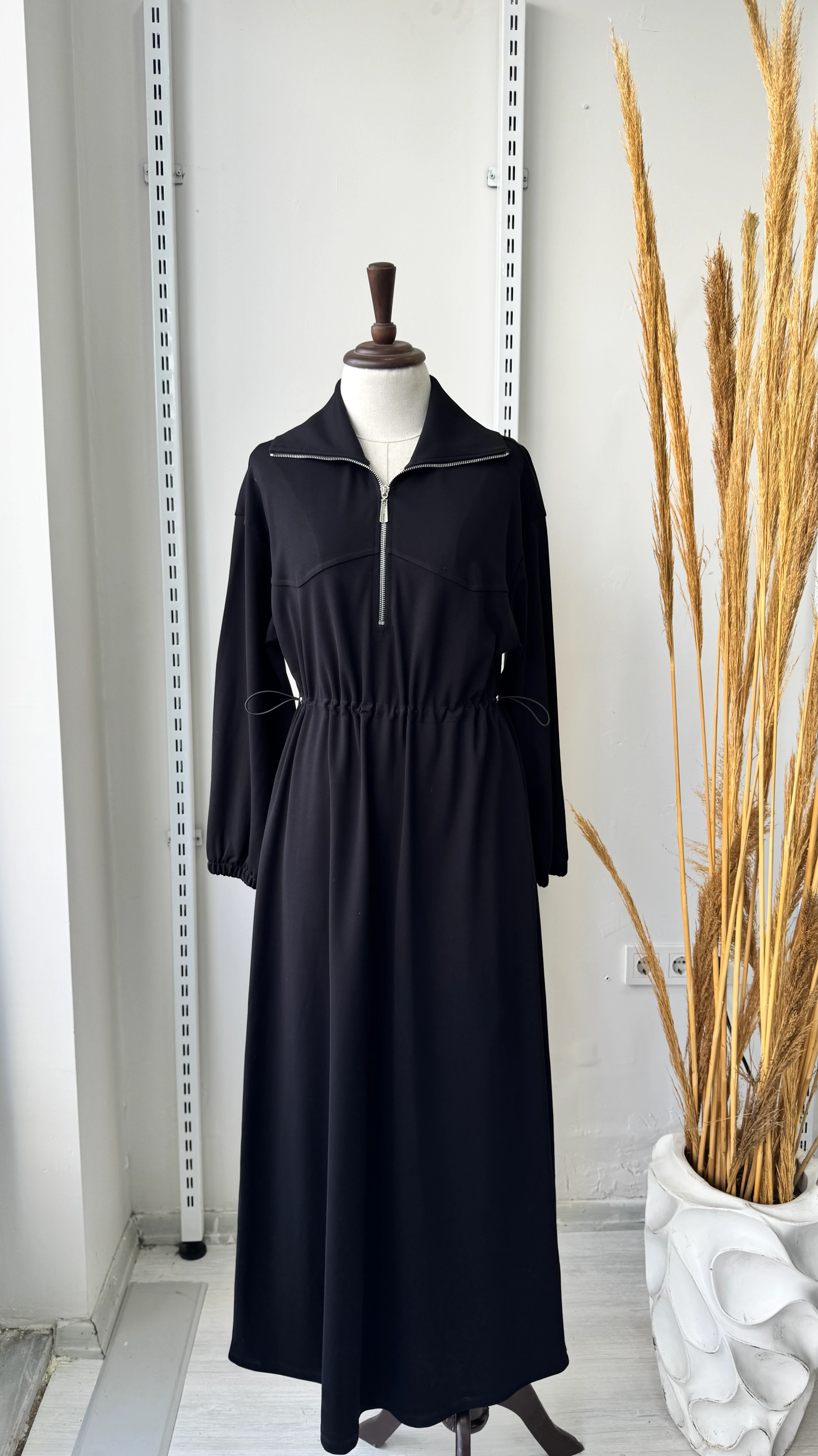 Modal Elbise - Siyah