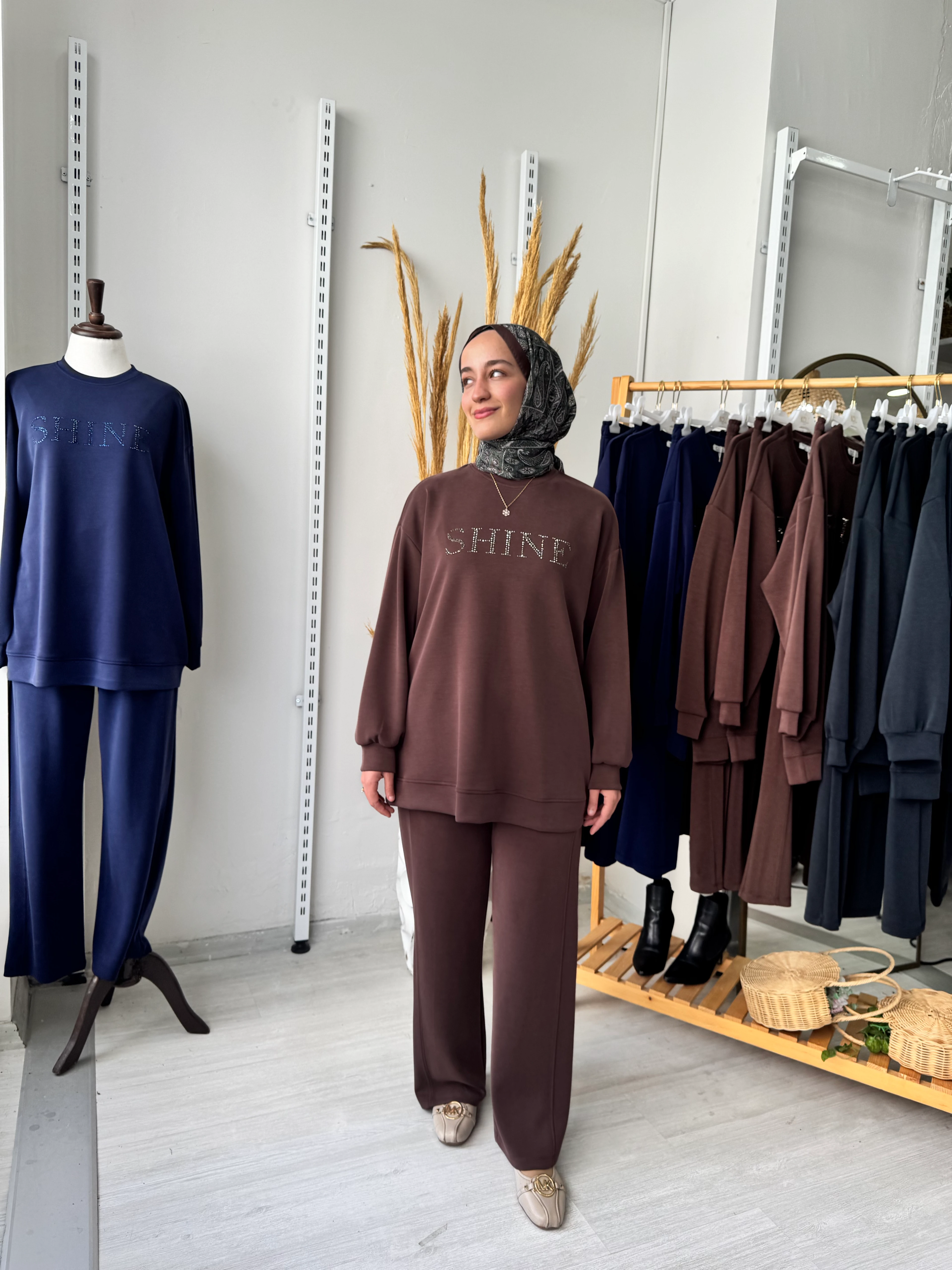 oysho shine takım - Kahverengi