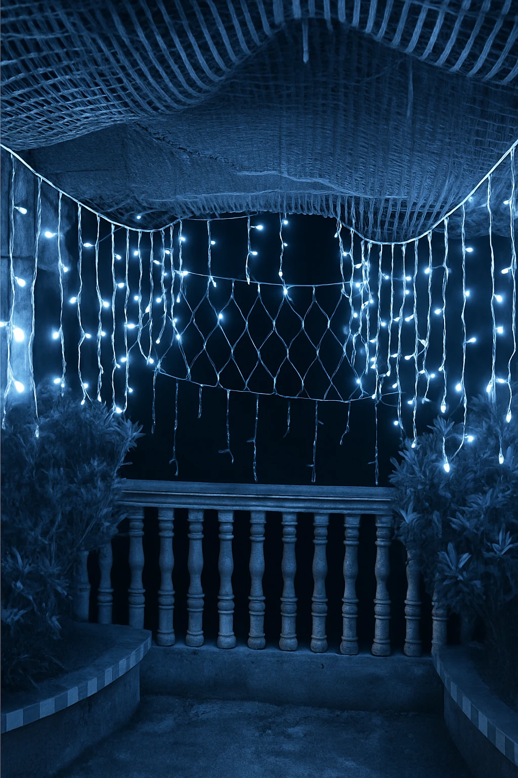 2*1 METRE SAÇAK LED İÇ MEKAN İP44 YILBAŞI SÜSLEMELESİ 192 LEDLİ ŞEFFAF KABLO