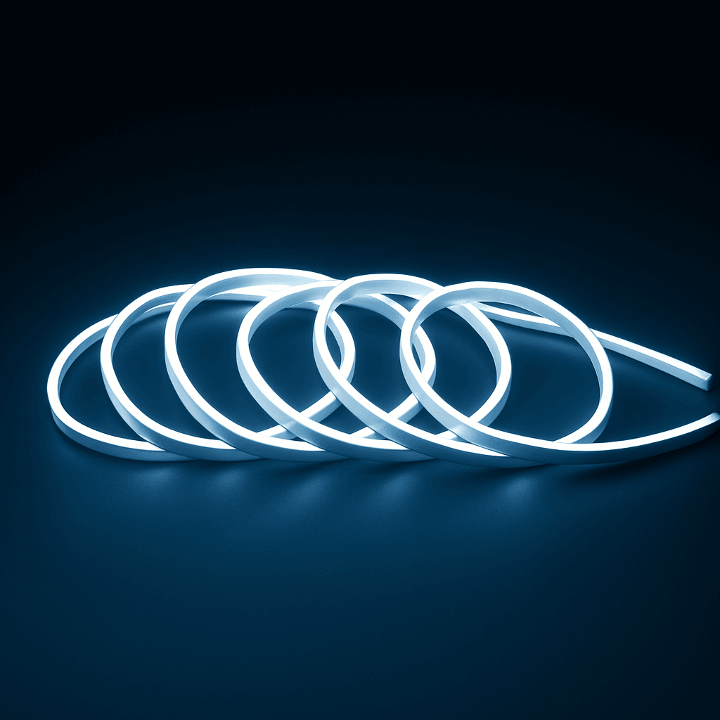12V TECNOWORLD 4*10MM 2,5 CM KESİM FLAT GÖMME %100 SİLİKON A KALİTE NEON LED  (50 METRE)