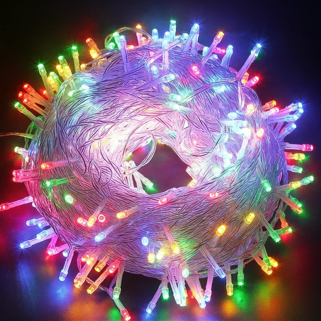 10 METRE STRİNG İP LED İP44 YILBAŞI SÜSLEMELESİ 100 LEDLİ ŞEFFAF KABLO FLAŞLI