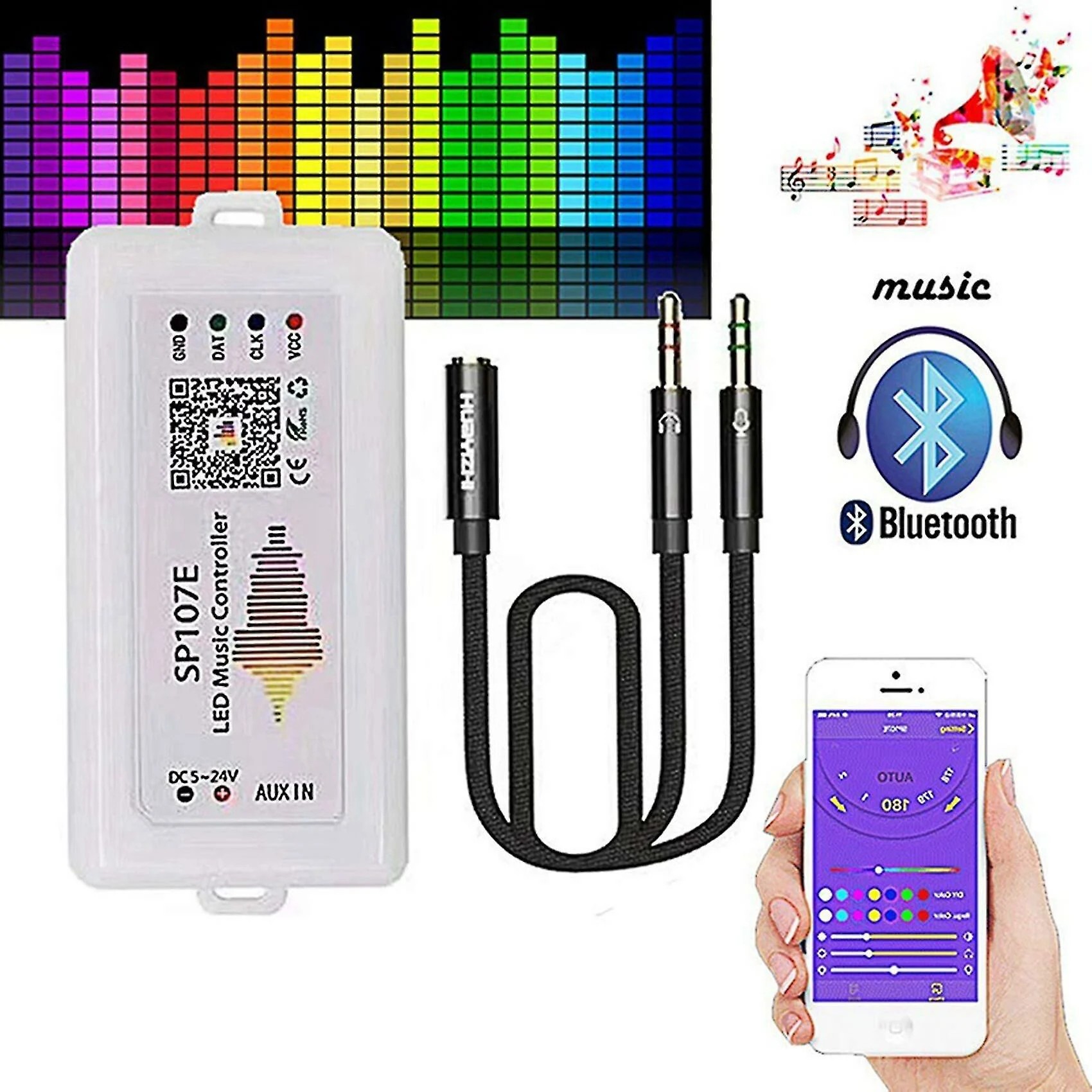 SP 107E MÜZİK DUYARLI BLUETOOTH UYGULAMALI RGB PİXEL MAGİC LED KONTROL CİHAZI PRO