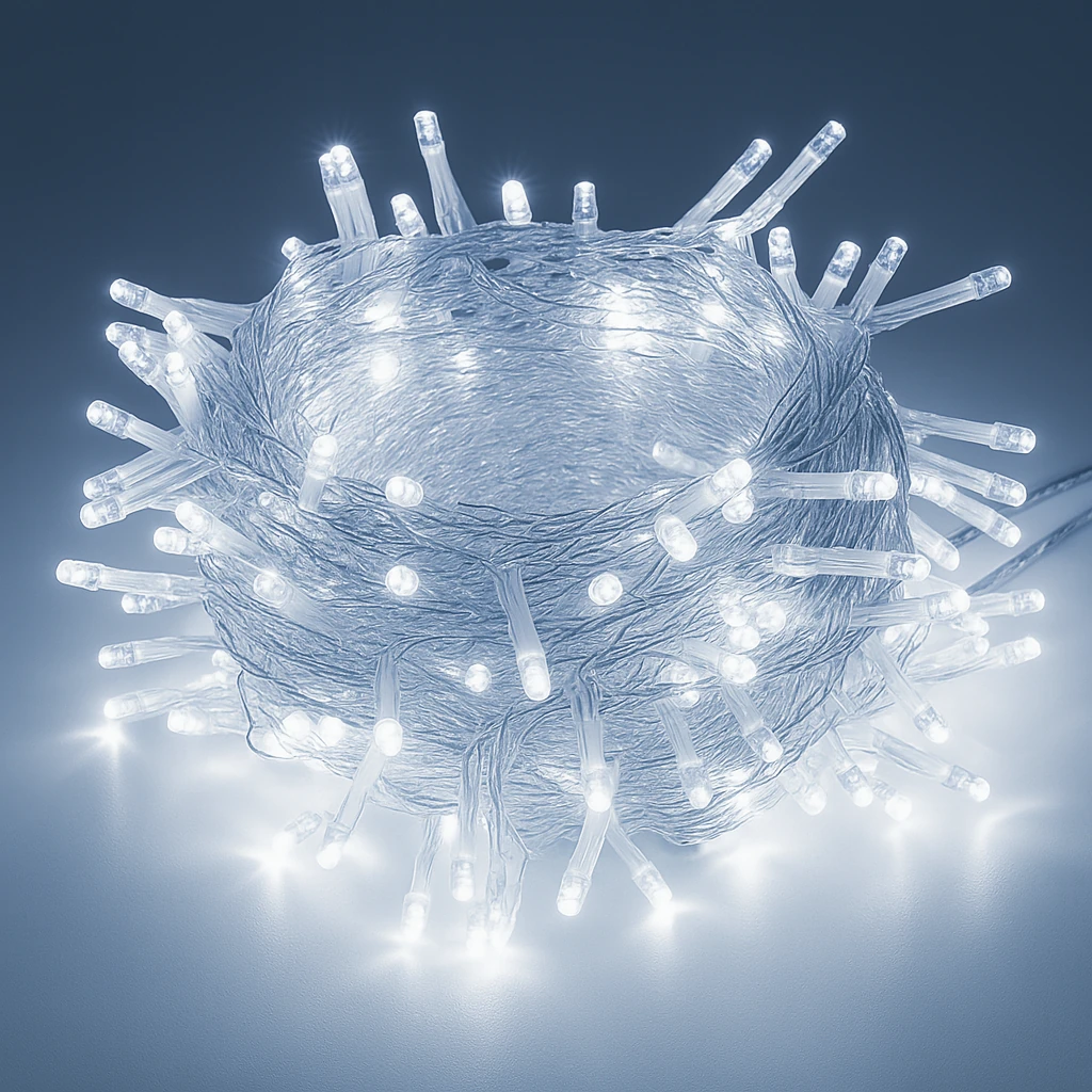 10 METRE STRİNG İP LED İP44 YILBAŞI SÜSLEMELESİ 100 LEDLİ ŞEFFAF KABLO FLAŞLI