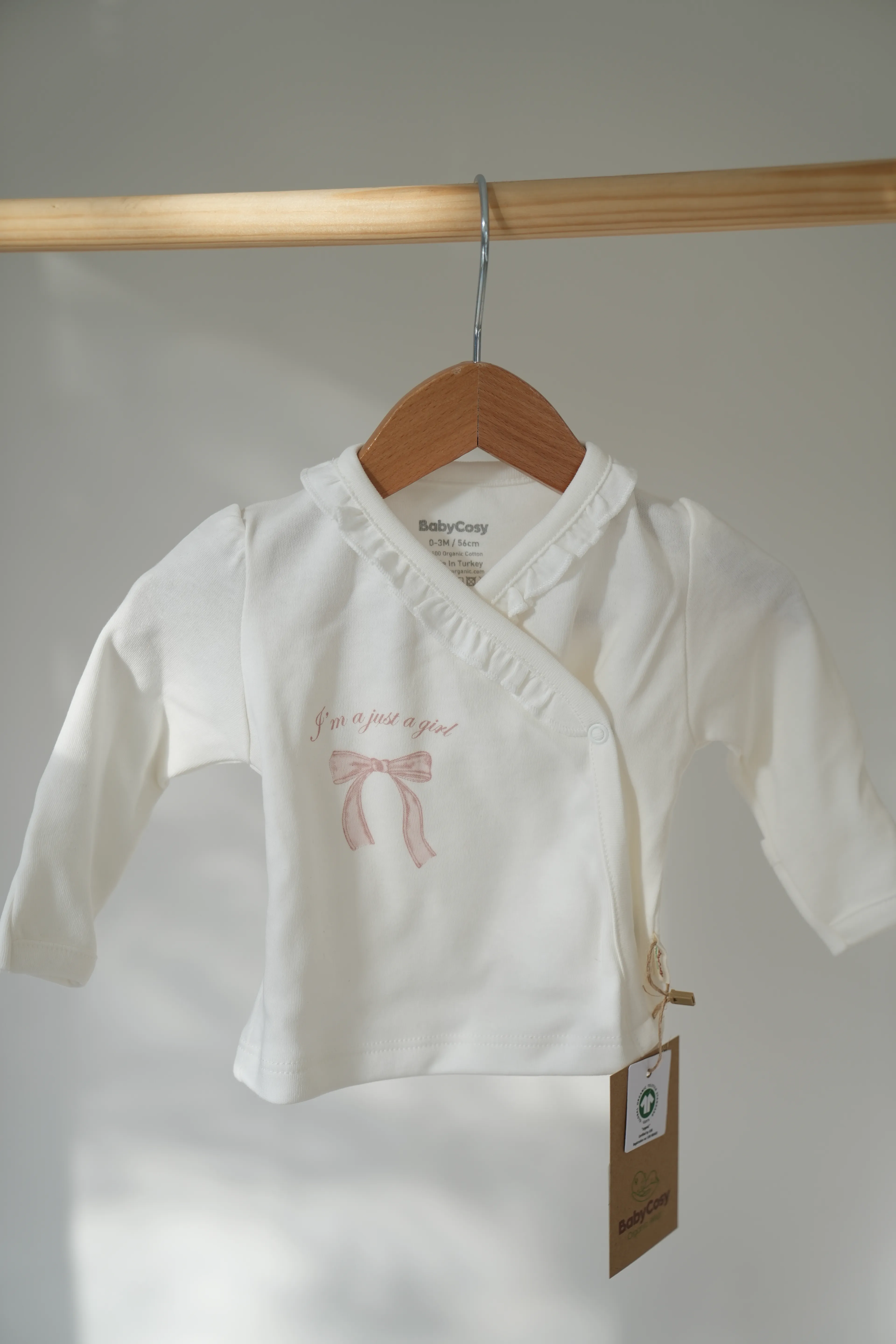 BABYCOSY ORGANIC KIZ 0-3 AY BOW 5Lİ SET