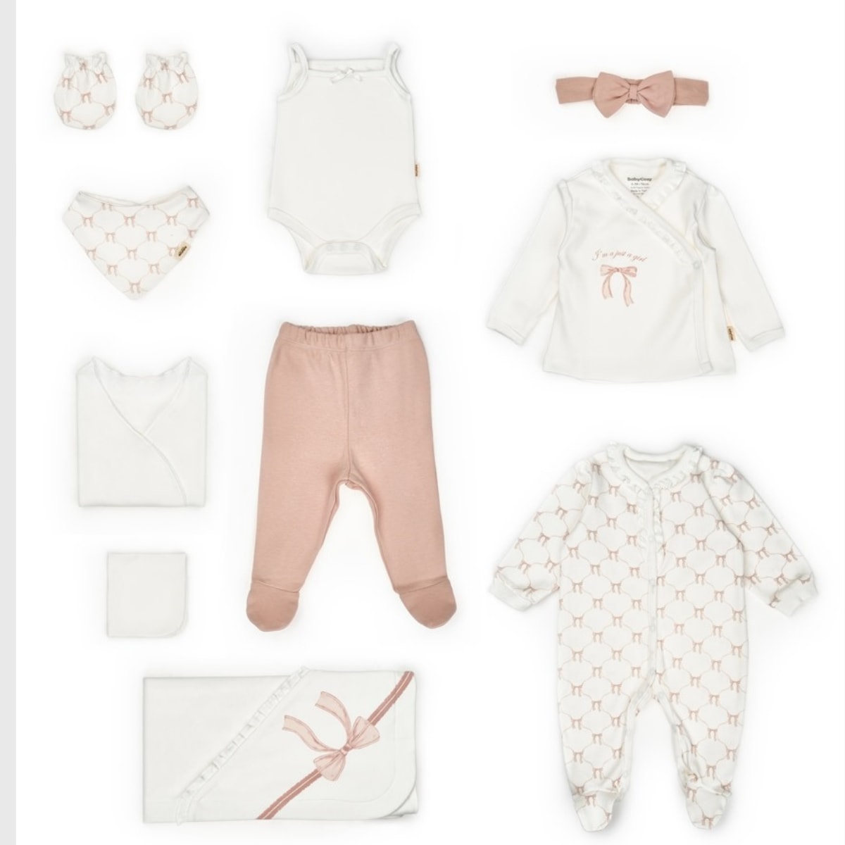 BABYCOSY ORGANIC KIZ 0-3 AY BOW 10LU SET