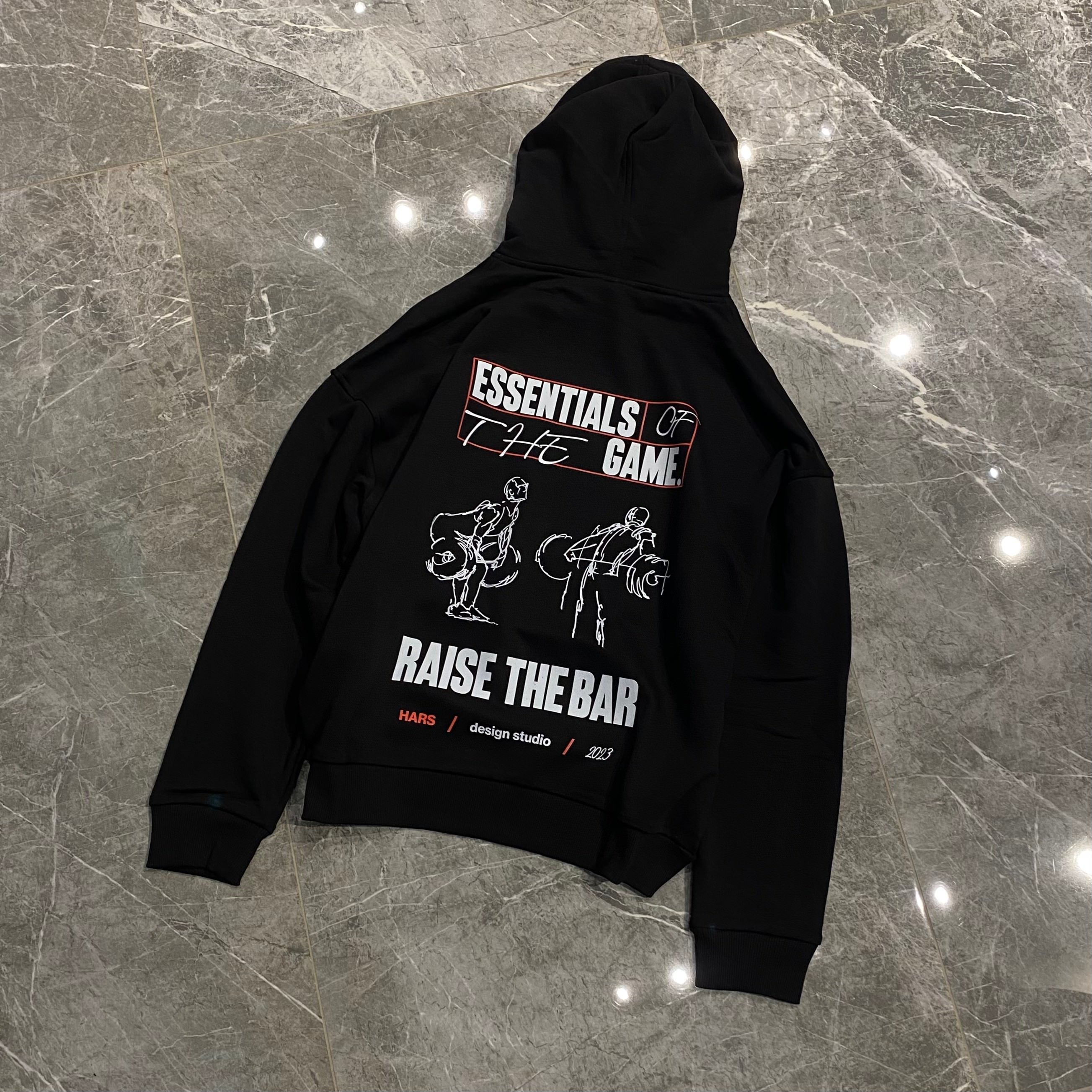 SİYAH "ESSENTIALS OF THE GAME" HOODIE