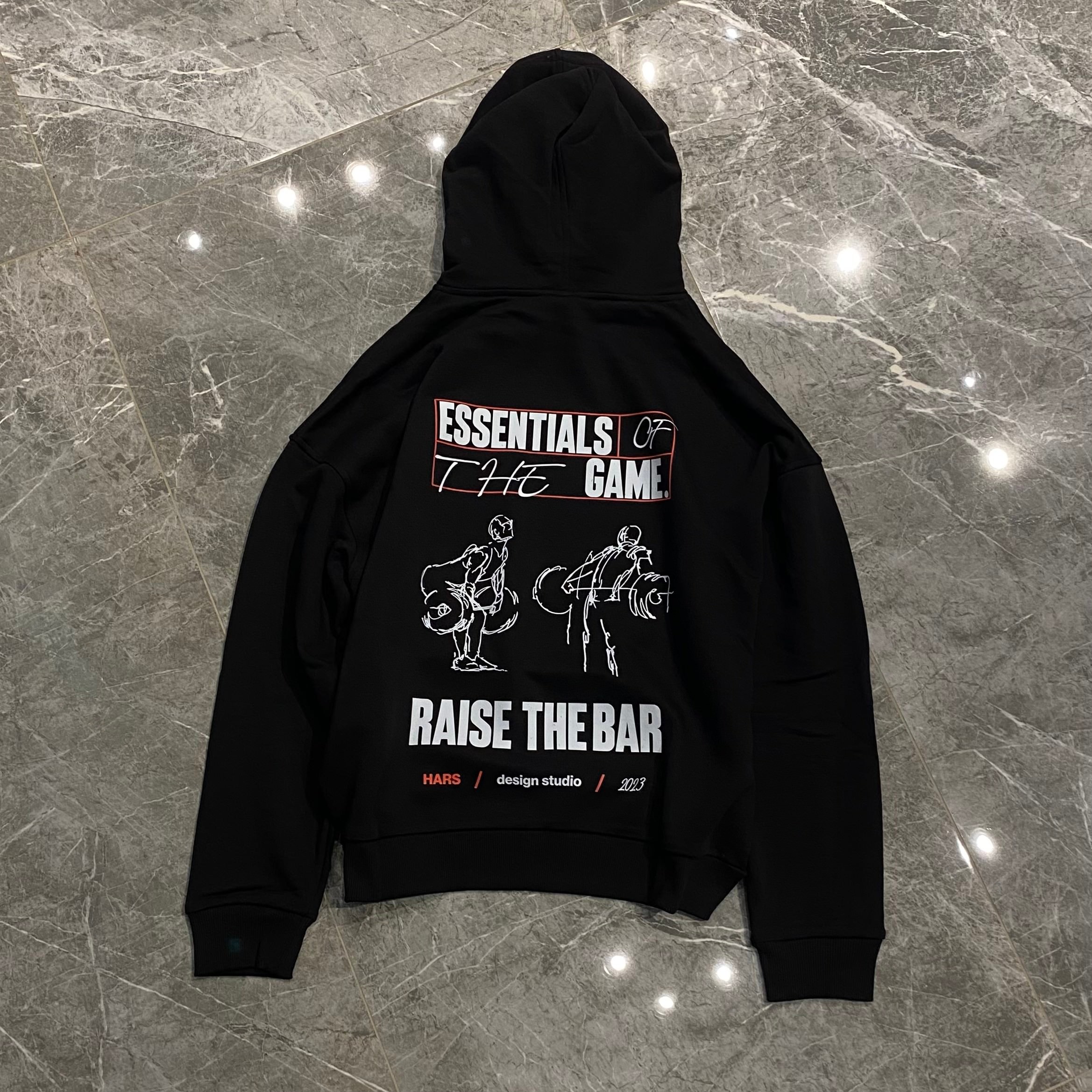 SİYAH "ESSENTIALS OF THE GAME" HOODIE