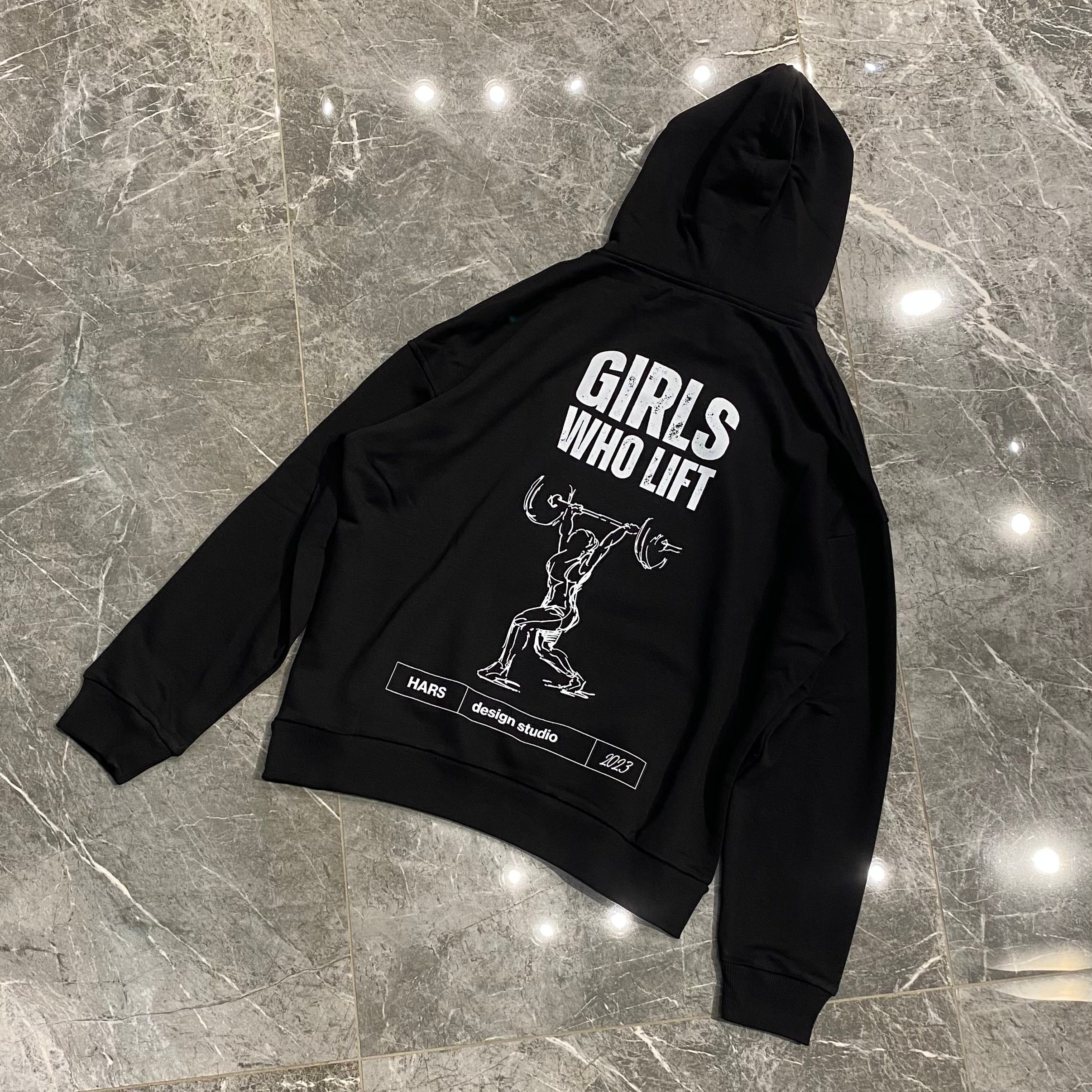 SİYAH "GIRLS WHO LIFT" HOODIE 