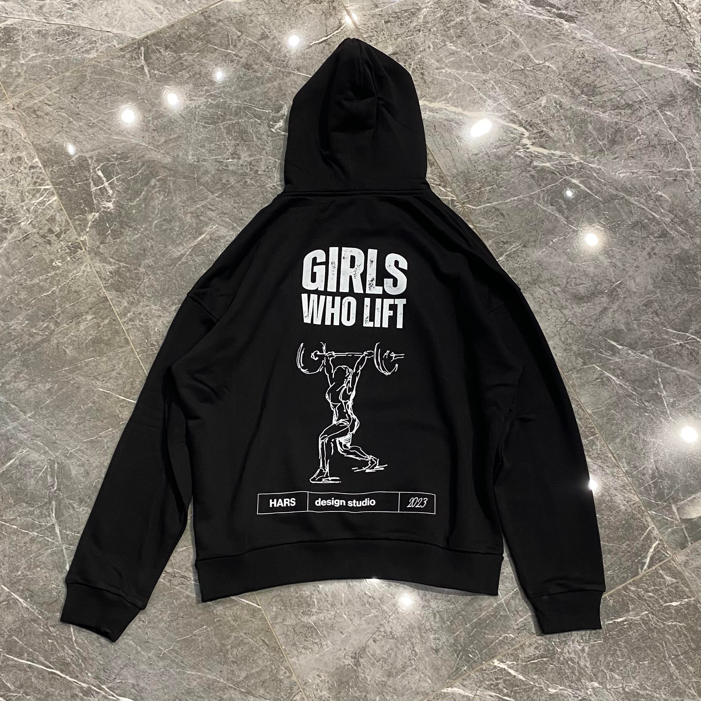 SİYAH "GIRLS WHO LIFT" HOODIE 