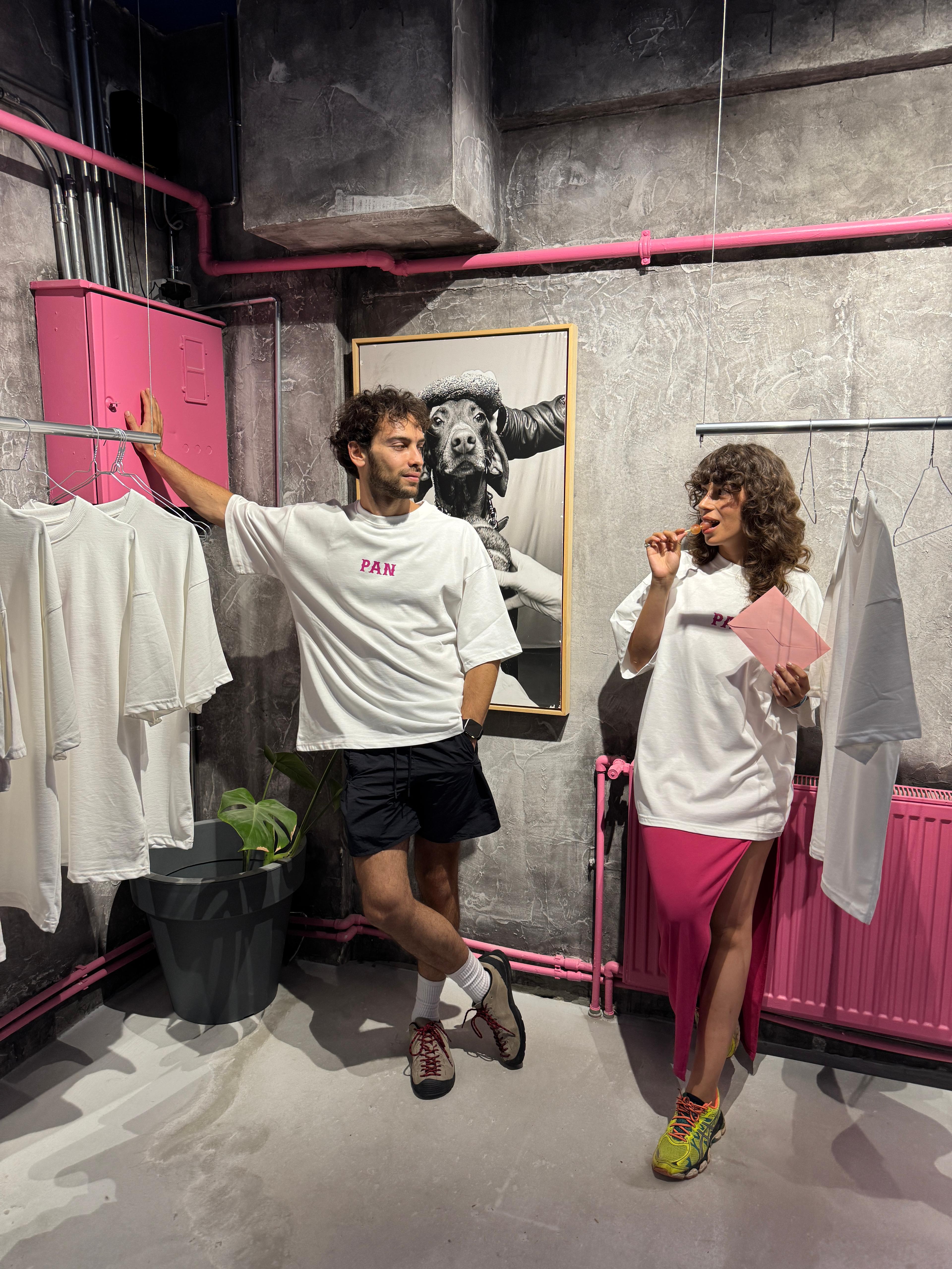 PANBIKECULTURE KIRIK BEYAZ “OVERSIZE” T-SHIRT