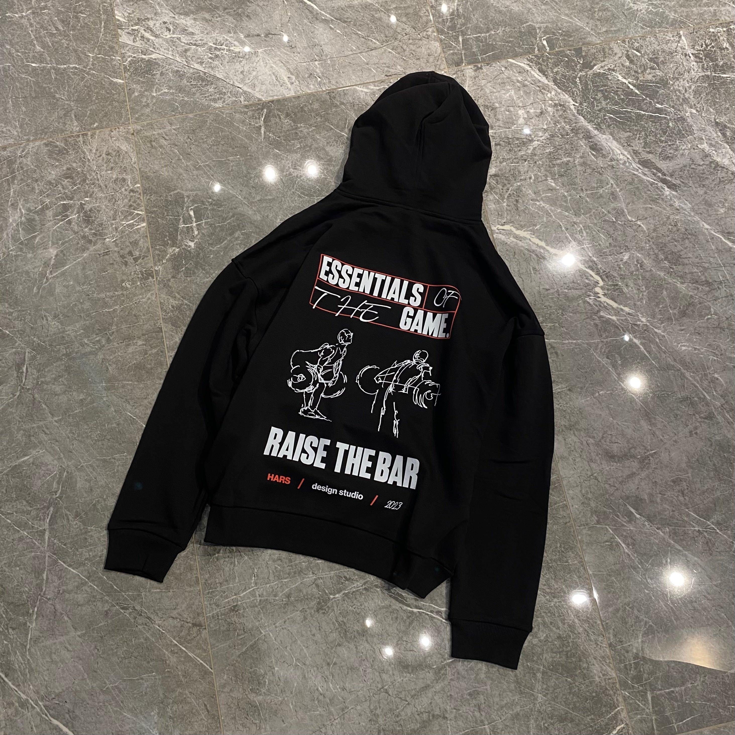 SİYAH "ESSENTIALS OF THE GAME" HOODIE