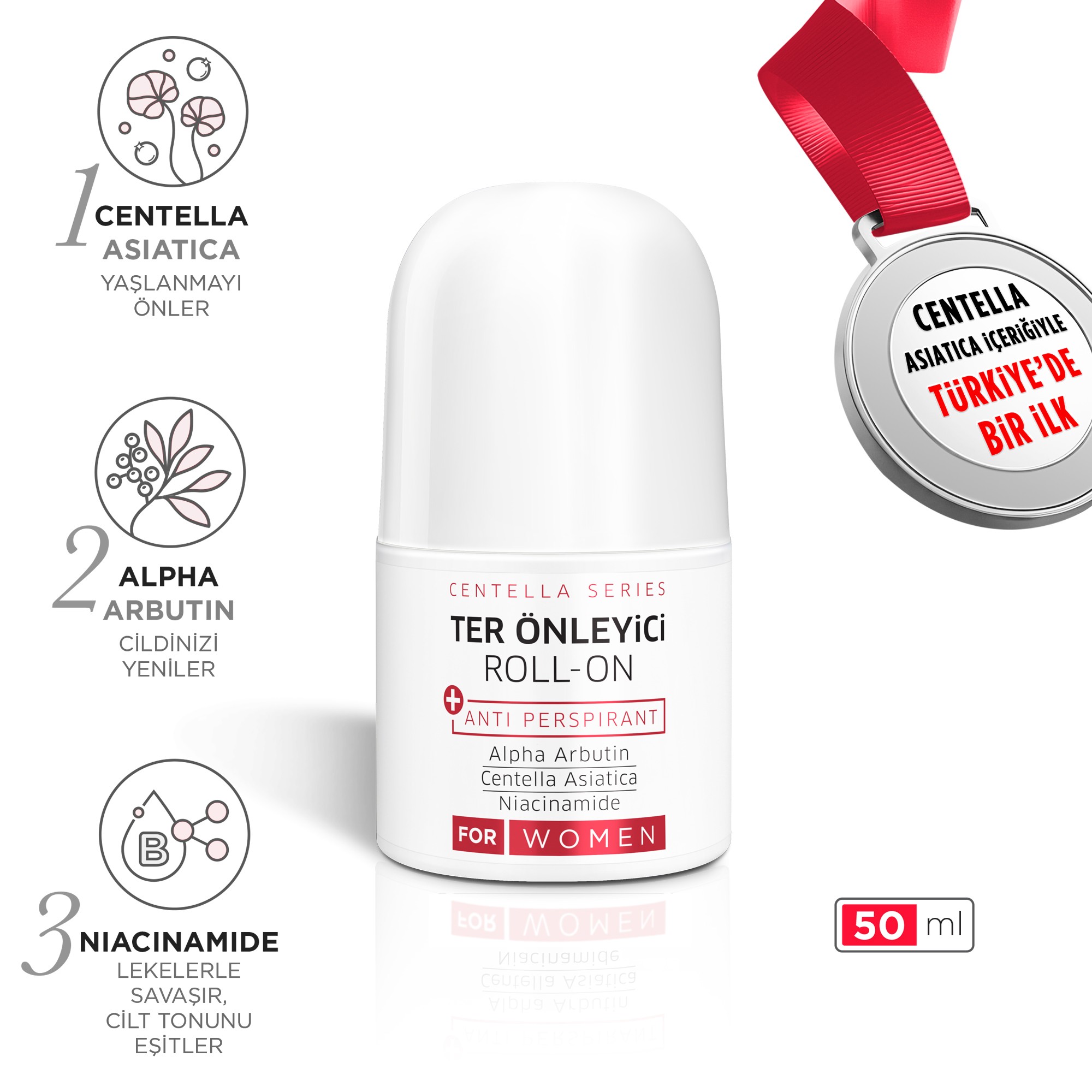 Kadın Beyazlatıcı Etkili Ter Önleyici Roll-On Antiperspirant 50ml