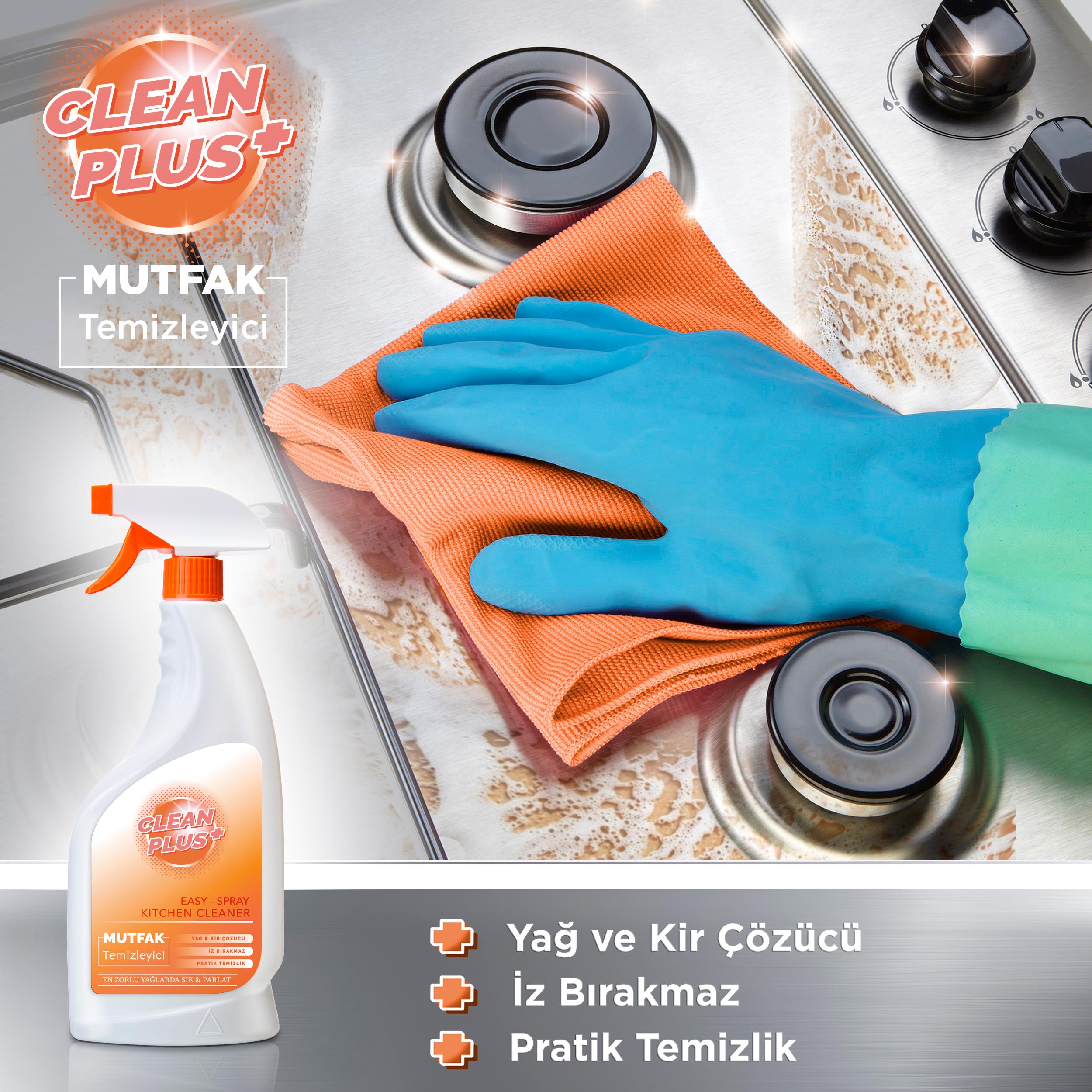 Clean Plus+ Efsane 3'lü Temizlik Seti Mutfak Temizleyici, Leke Çıkarıcı ve Banyo Temizleyici