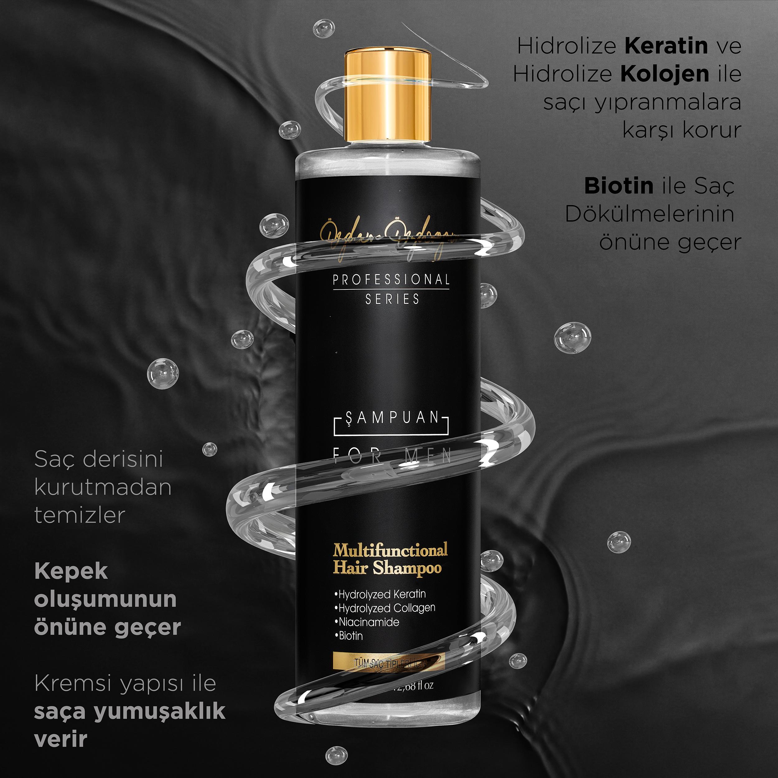 Erkek Şampuan Tüm Saç Tipleri Için Dökülme Ve Kepeklenme Karşıtı Keratin&kolajen Içerikli