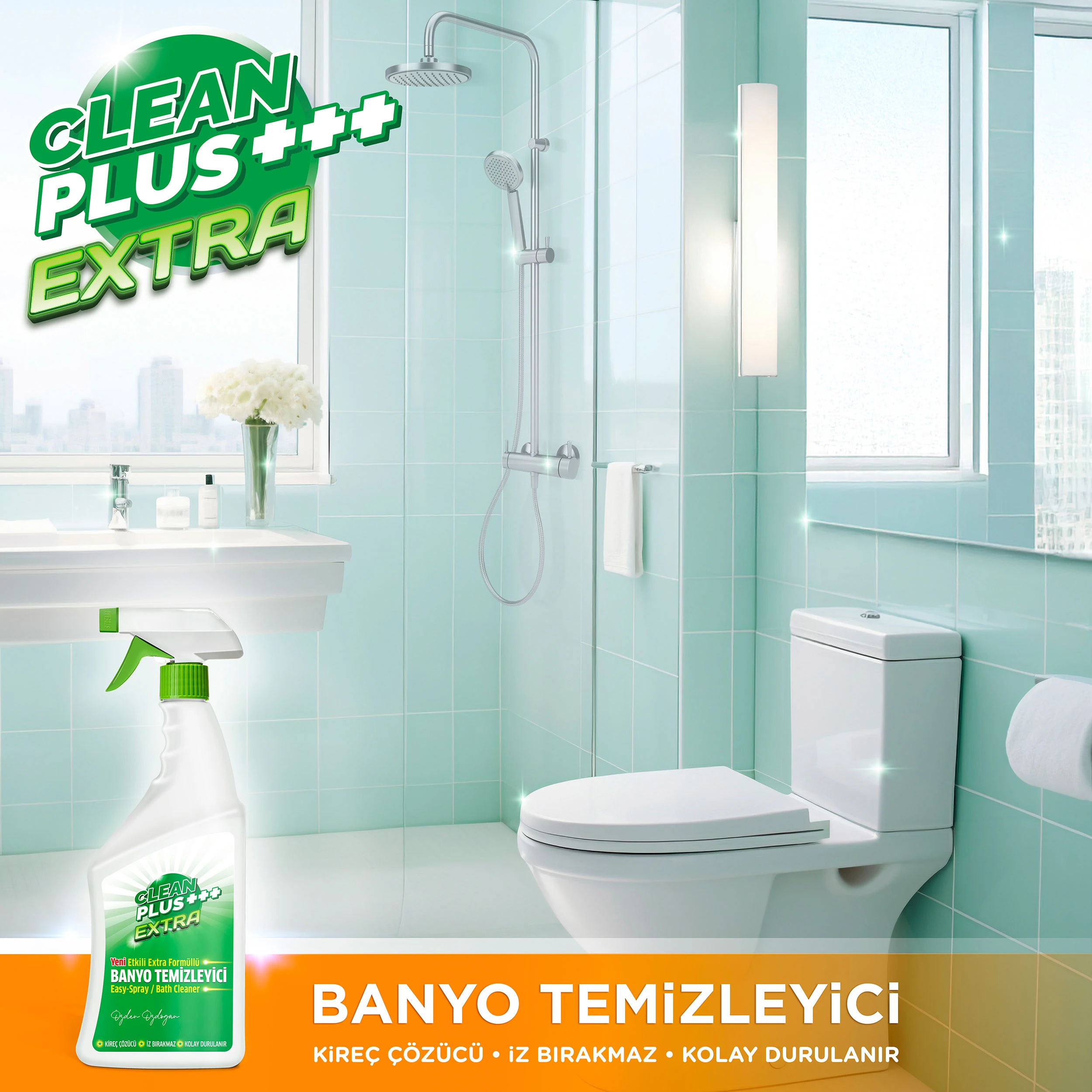 Clean Plus+ Extra Kireç Çözücü Ultra Güçlü Banyo Temizleyici 750 ml