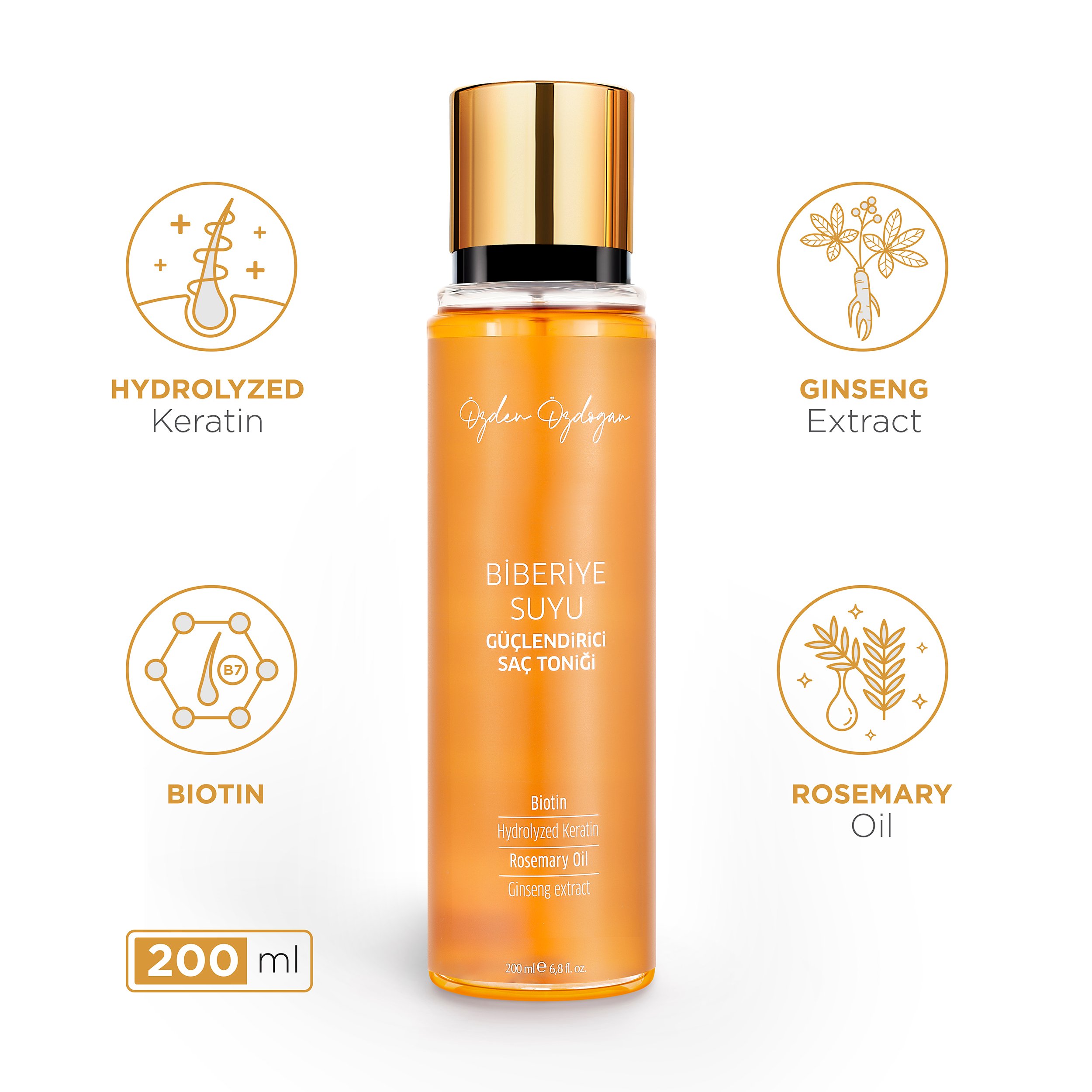 Biberiye Suyu Güçlendirici ve Dökülme Karşıtı Saç Toniği 200 ml