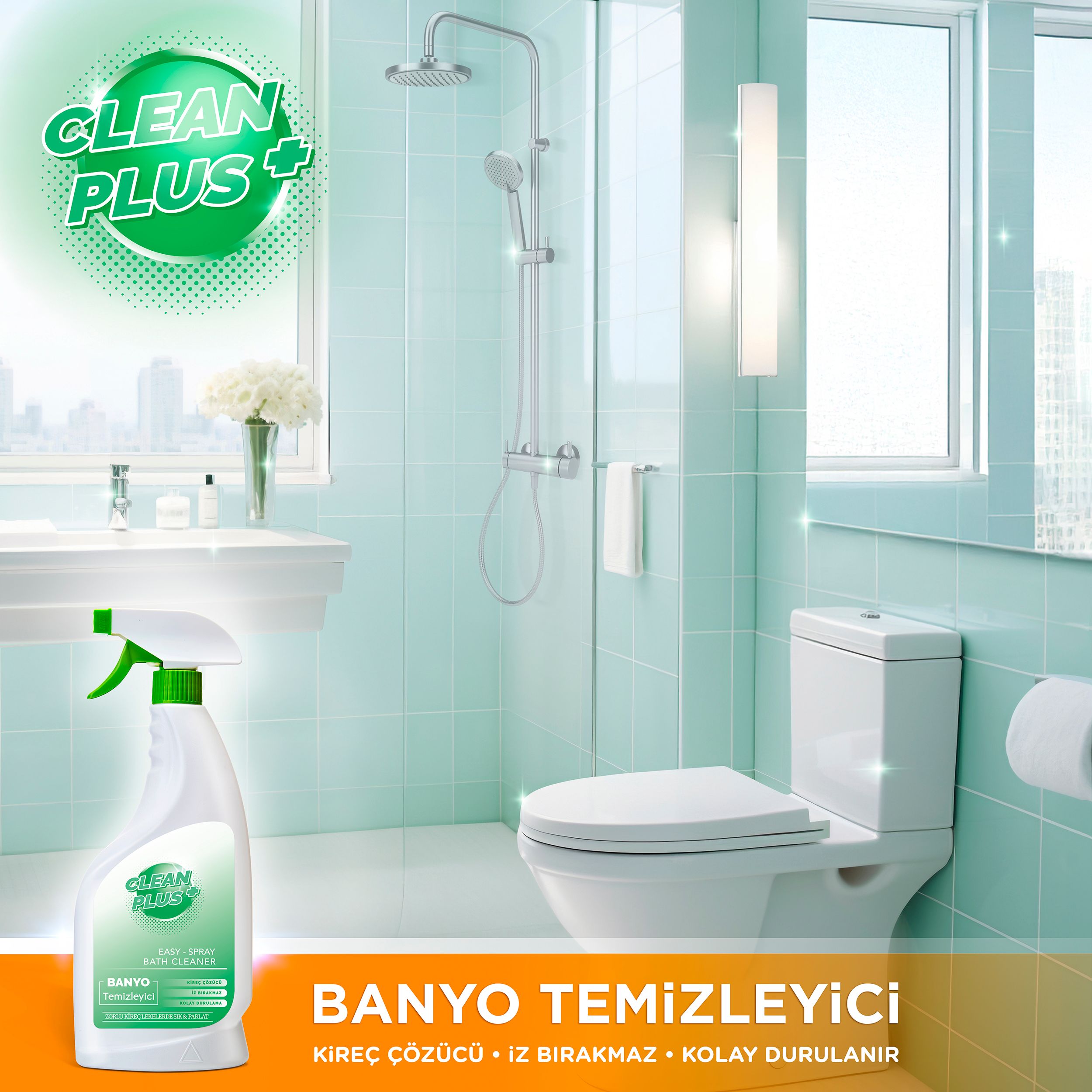 Clean Plus+ Kireç Çözücü Ultra Güçlü Banyo Temizleyici 750 ml