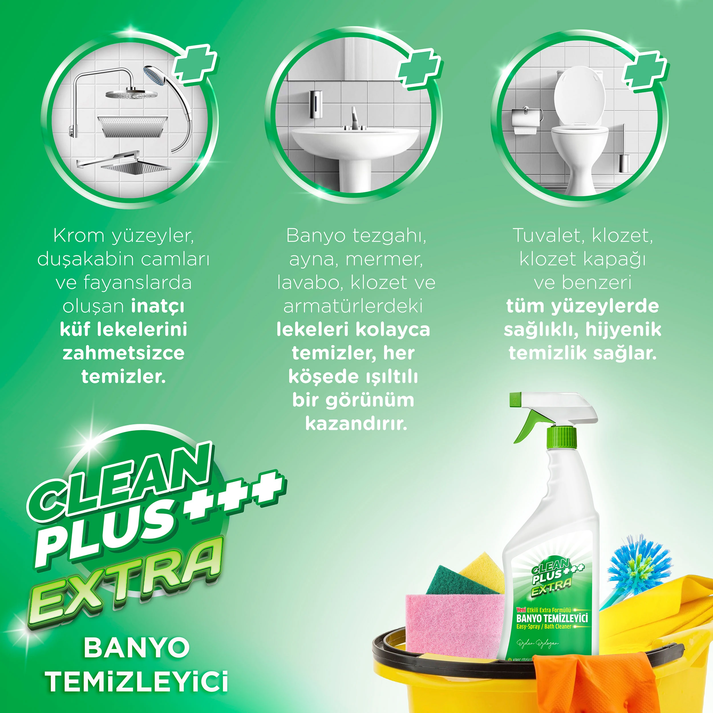 Clean Plus+ Extra Kireç Çözücü Ultra Güçlü Banyo Temizleyici 750 ml