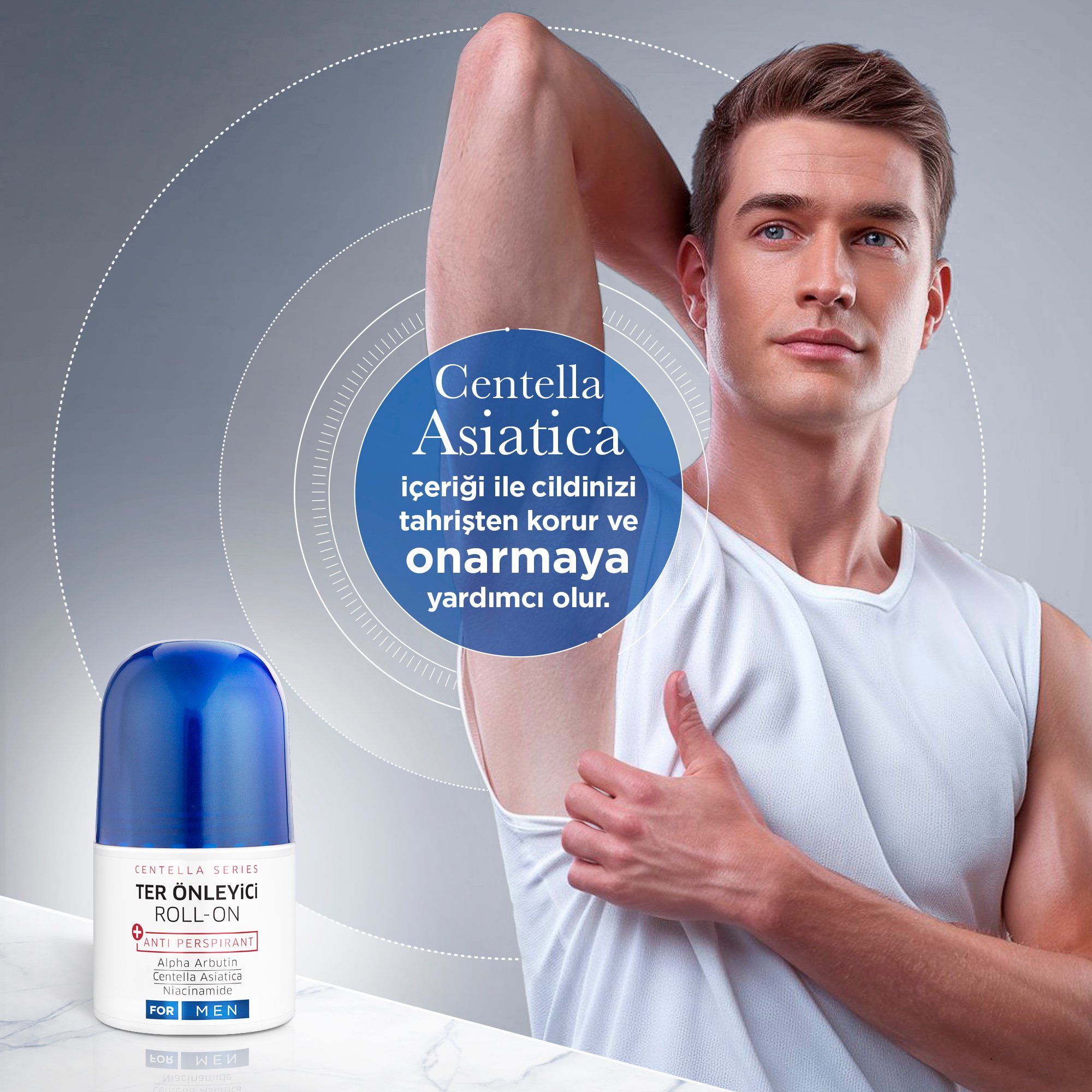 Erkek Ter Önleyici Beyazlatıcı Etkili Roll-On Antiperspirant 50ml