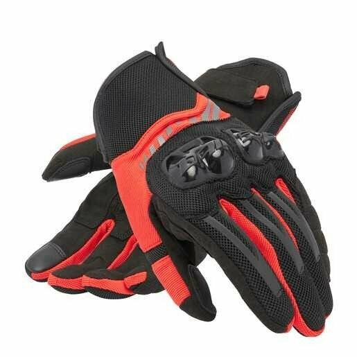 DAINESE ELD/MIG 3 AIR TEX GLOVES BLACK/RED-LAVA YAZLIK ELDİVEN