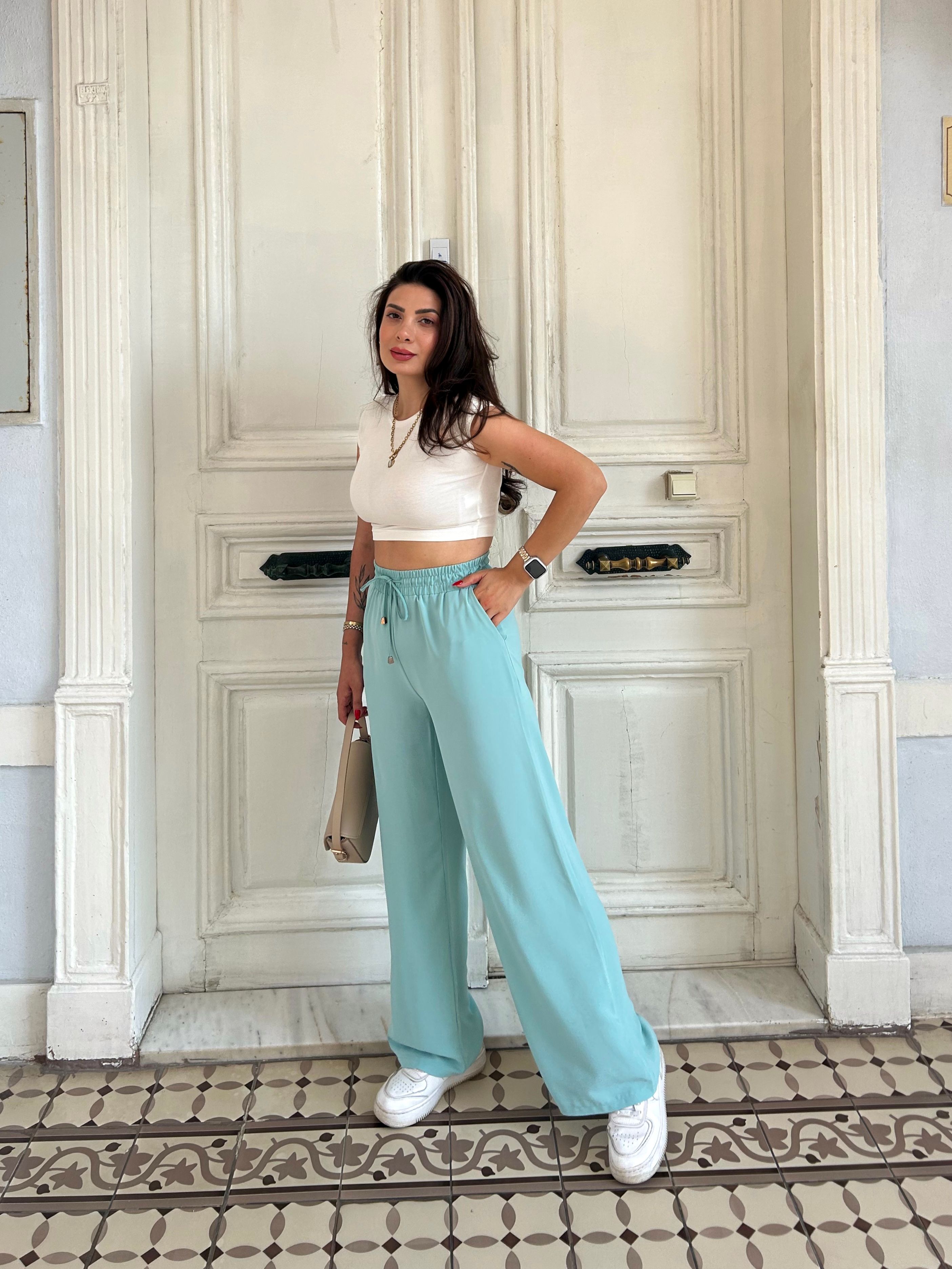 BELİ LASTİKLİ PALAZZO PANTOLON