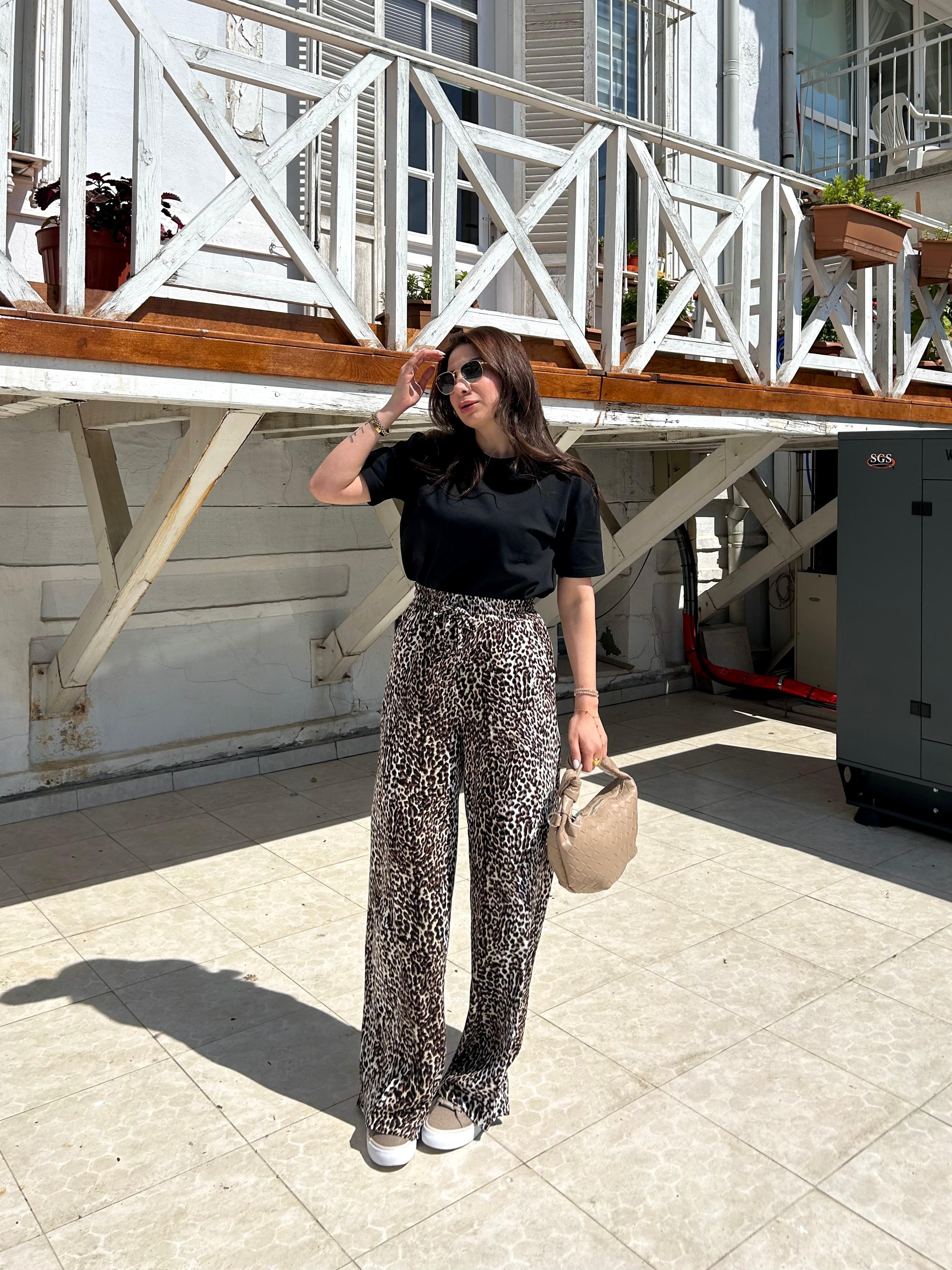 LEOPAR PALAZZO PANTOLON 