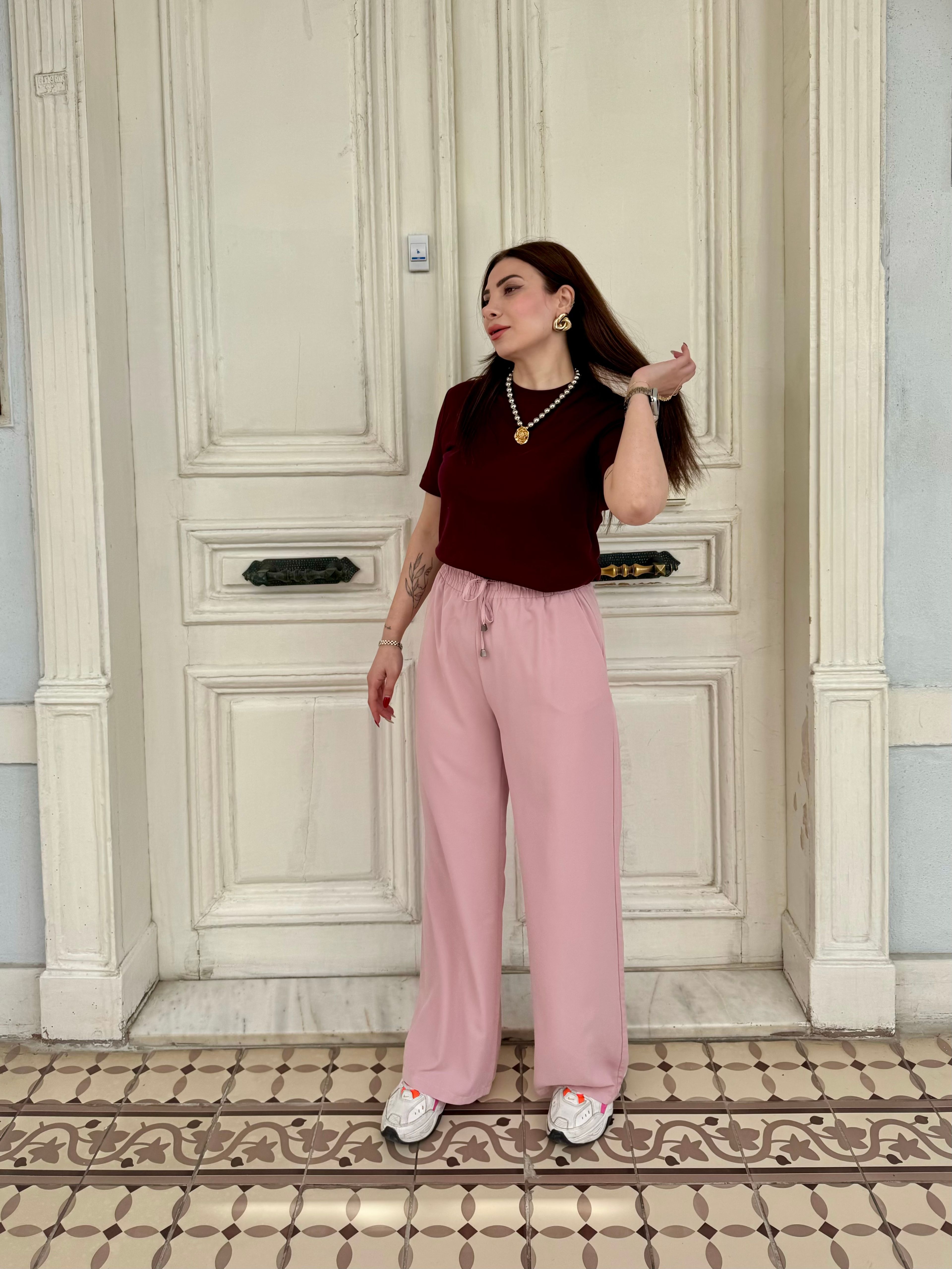 BELİ LASTİKLİ PALAZZO PANTOLON