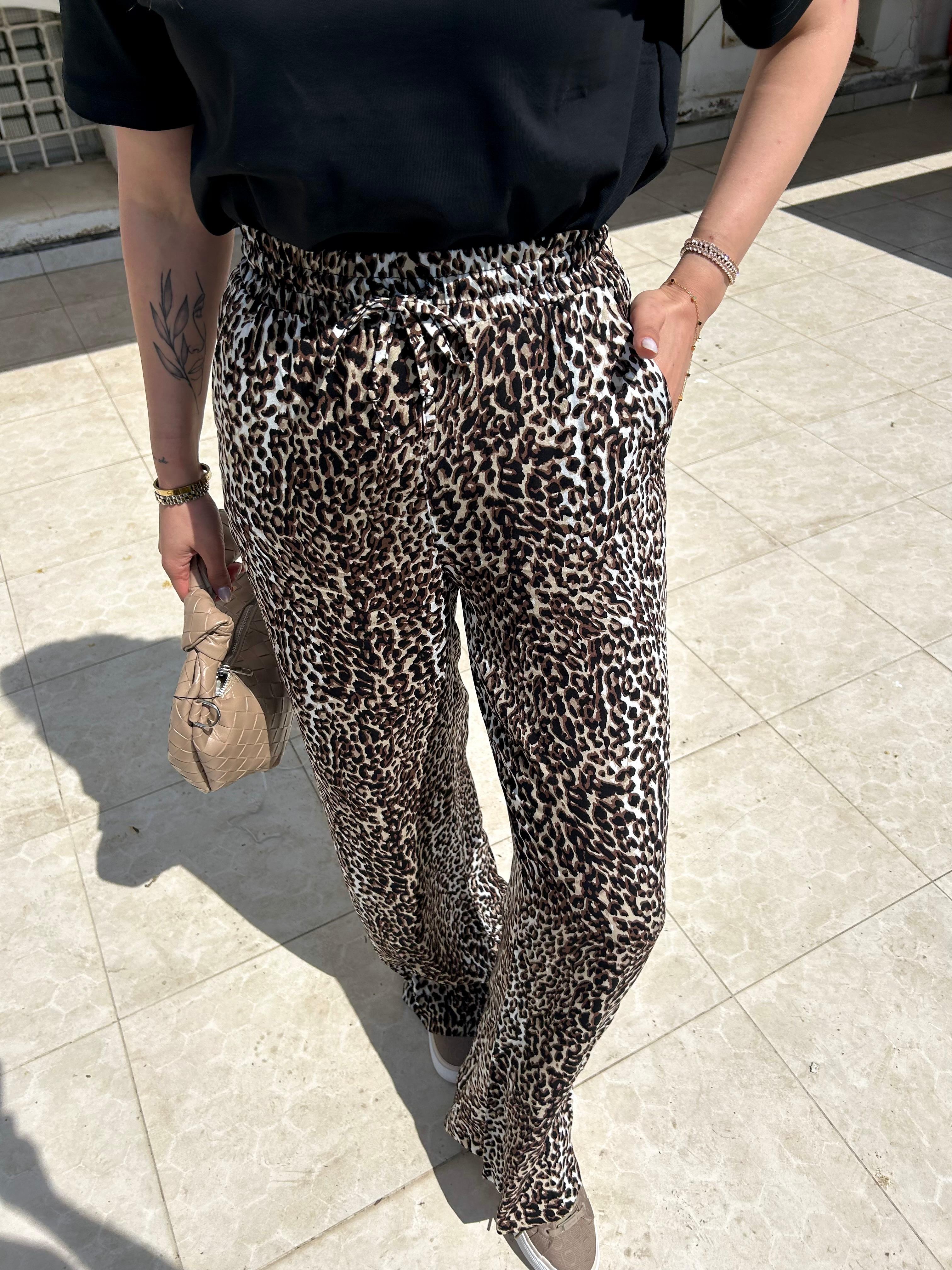 LEOPAR PALAZZO PANTOLON 