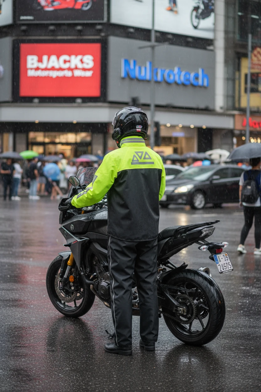 Astarlı PVC Motorcu Yağmurluk – Rüzgâr Geçirmez, Suya Meydan Okuyan Koruma 