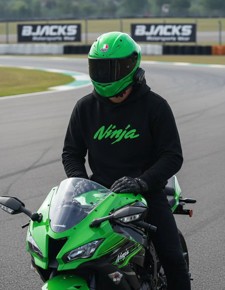 Kawasaki ZX-10R Hoodie – Pist Ruhunu Yansıtan Tarz | BJACKS