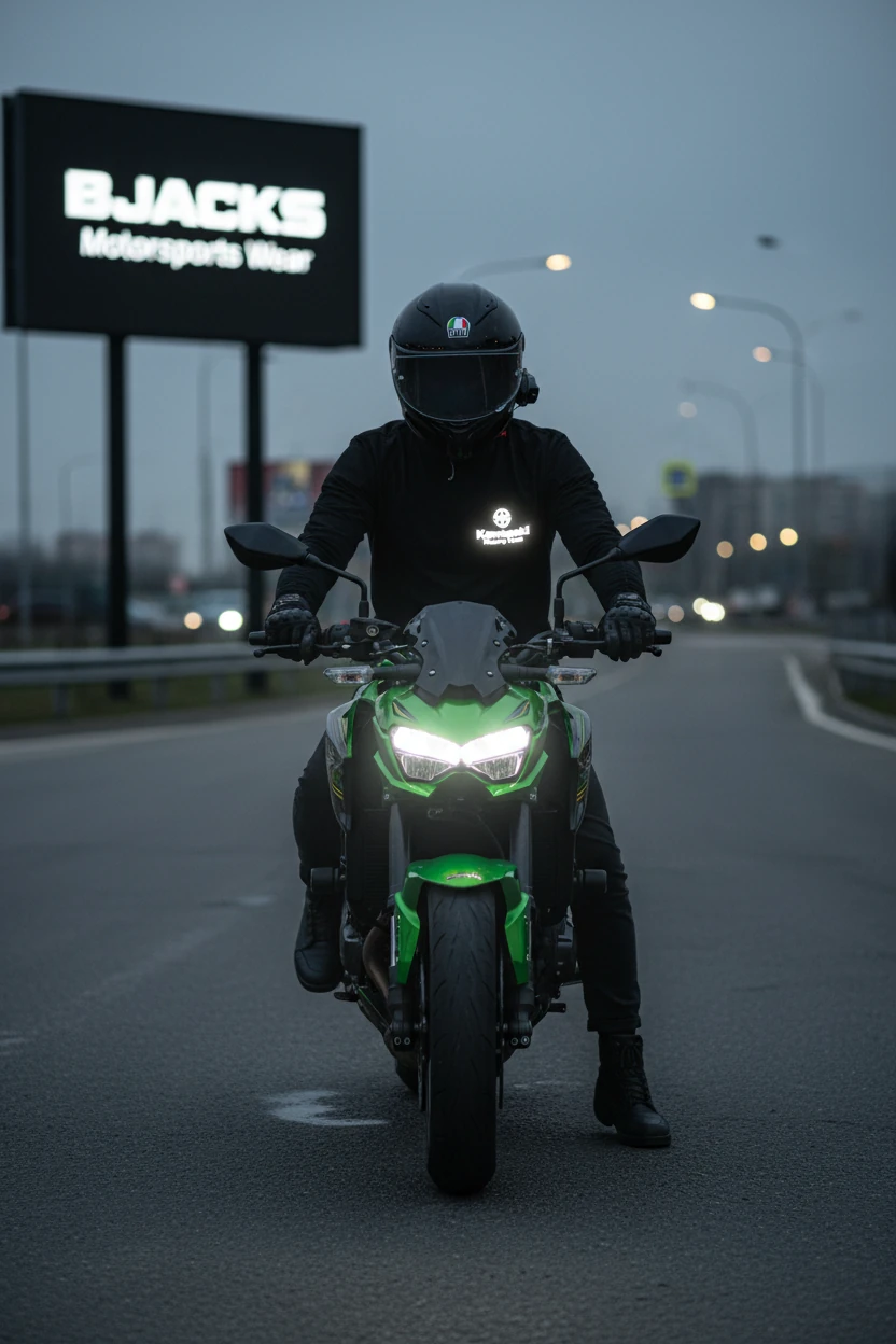 Reflektör Baskılı Kawasaki Özel Premium Tişört 
