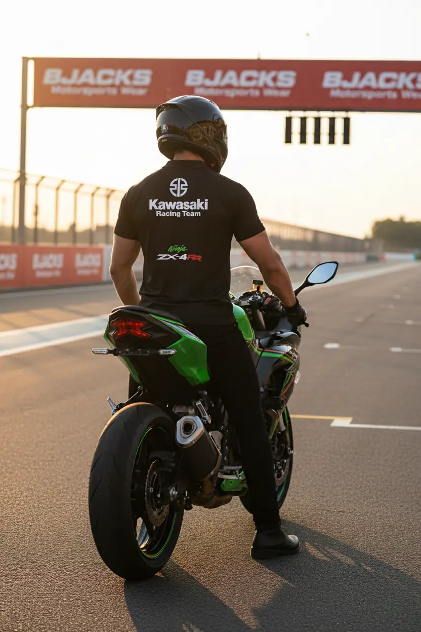 トップス kiranik06 Kawasaki ZX4RR Climacool Polo Yaka Premium Tişört