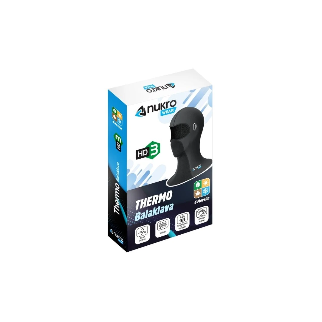 Nukrowear Thermo 4 Mevsim Balaklava – Rüzgar Geçirmez, Maksimum Koruma 